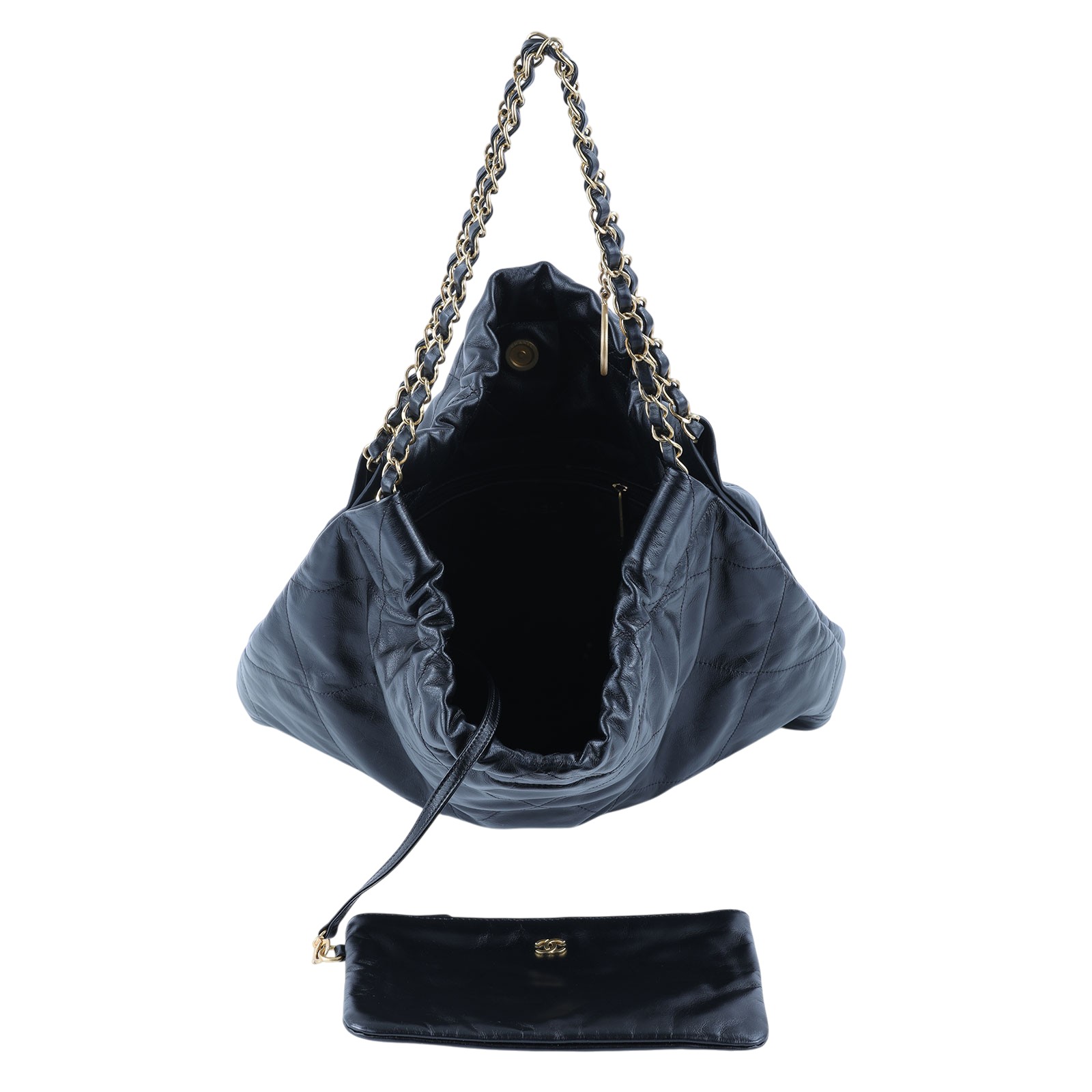 香奈兒 CHANEL 22 中型 束口包 AS3261 晶片款 黑金22 BAG 中號 防塵袋/內袋