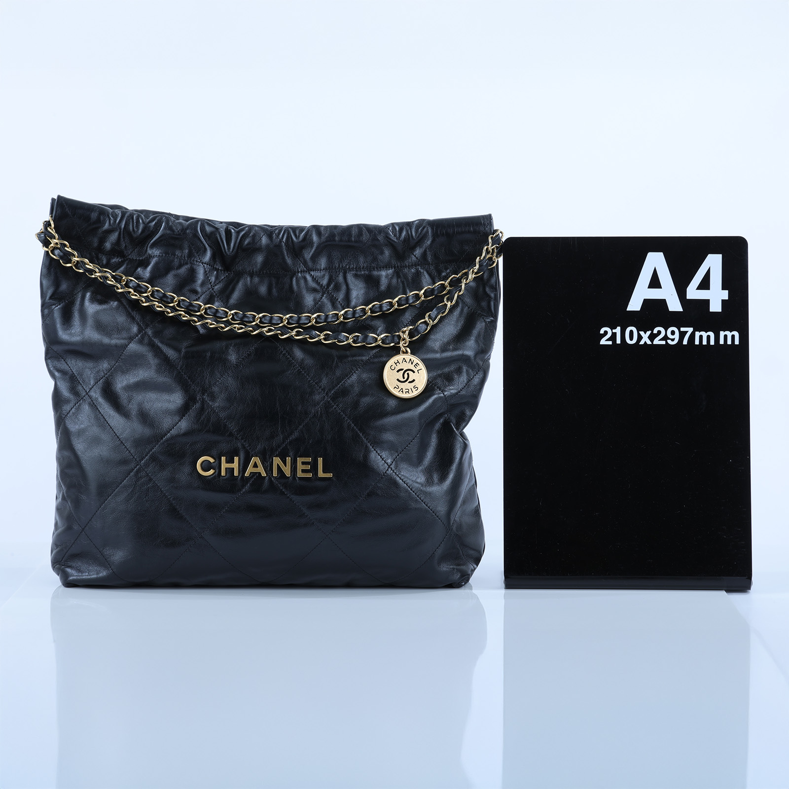 香奈兒 CHANEL 22 中型 束口包 AS3261 晶片款 黑金22 BAG 中號 防塵袋/內袋