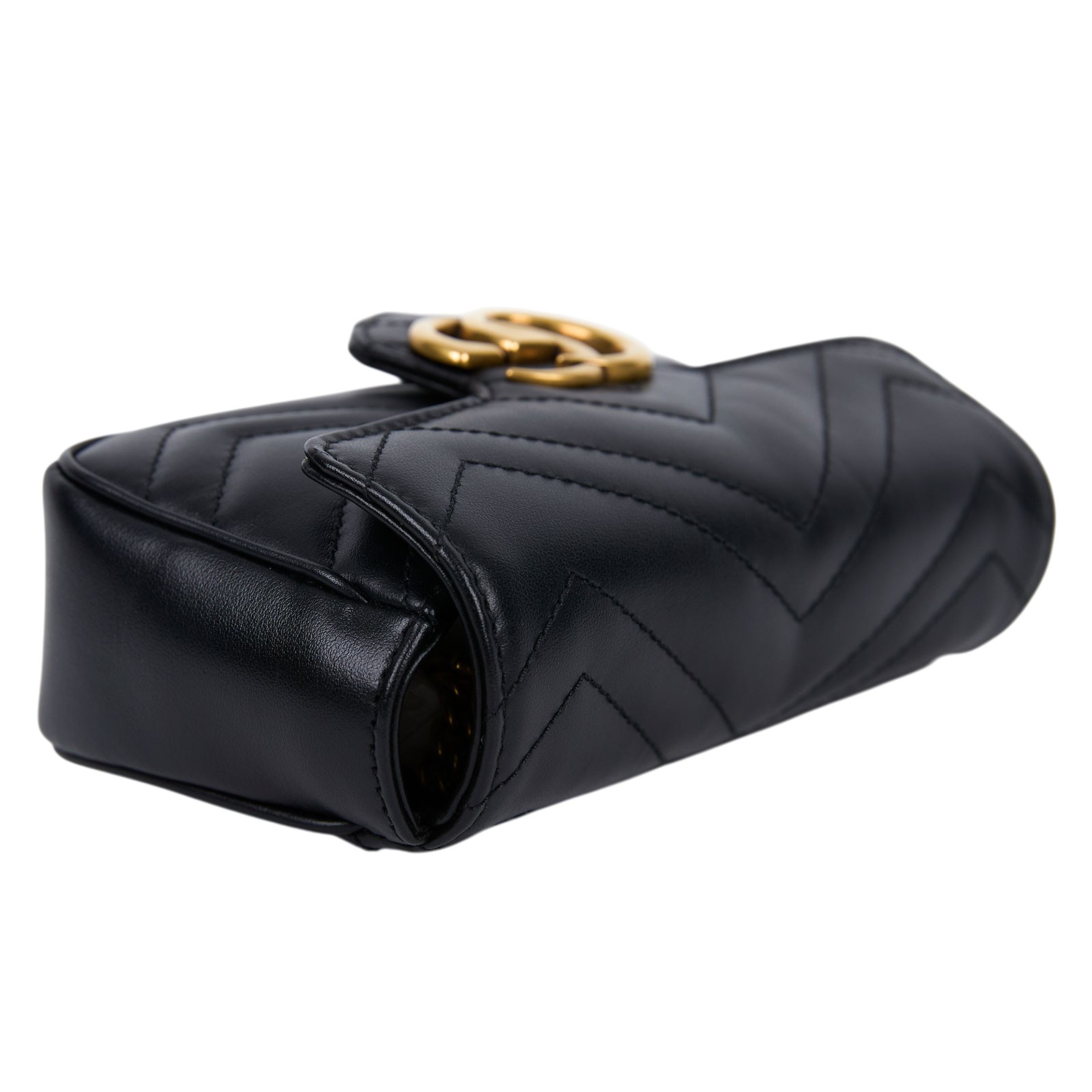 古馳 GUCCI GG Mormont 絎縫 超迷你袋 476433 DTDCT 黑MARMONT MINI 原廠盒子/防塵袋