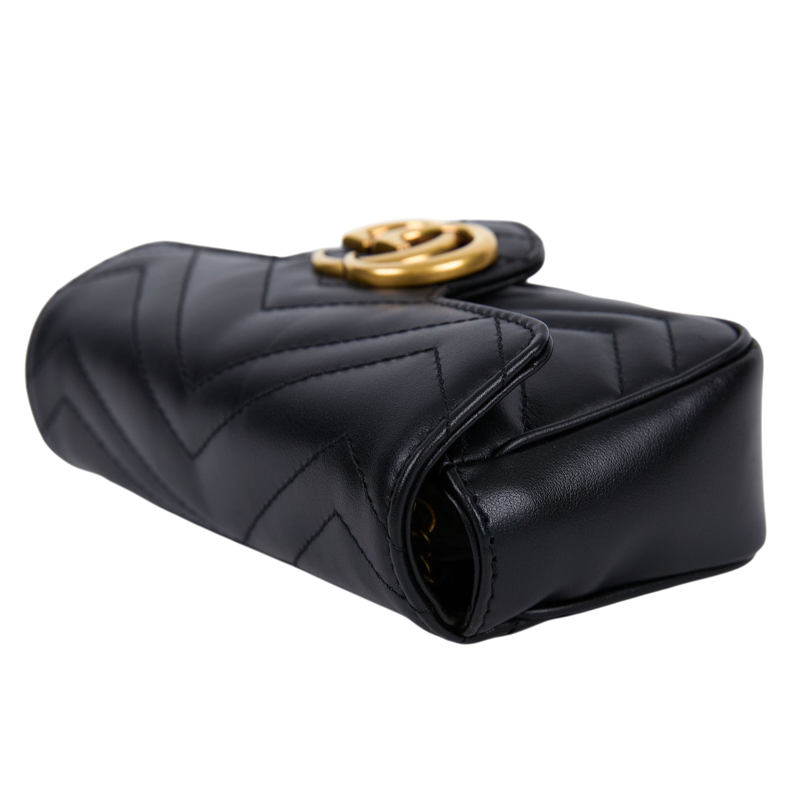 古馳 GUCCI GG Mormont 絎縫 超迷你袋 476433 DTDCT 黑MARMONT MINI 原廠盒子/防塵袋