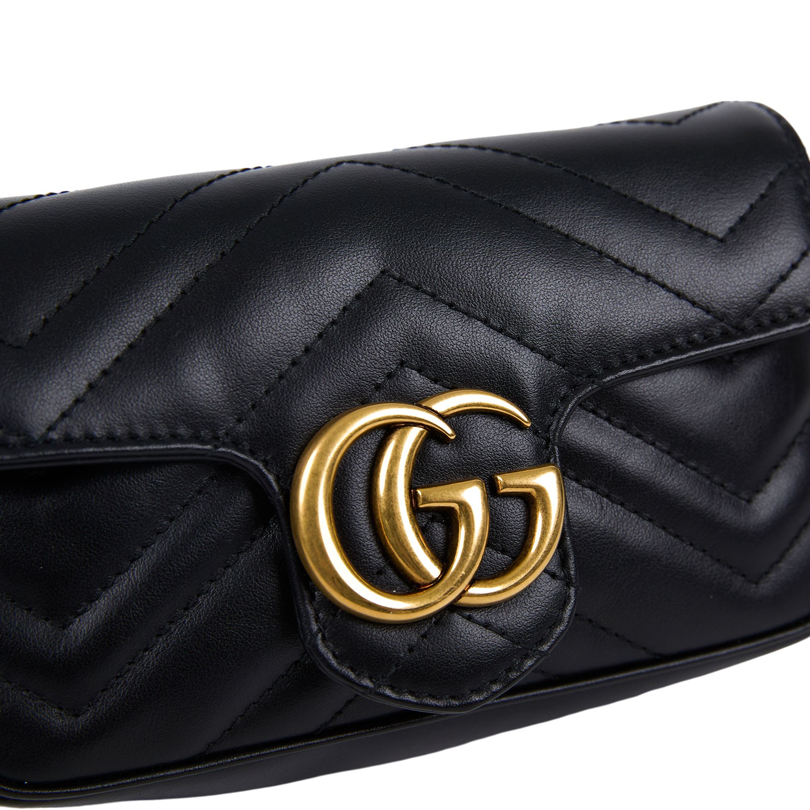 古馳 GUCCI GG Mormont 絎縫 超迷你袋 476433 DTDCT 黑MARMONT MINI 原廠盒子/防塵袋