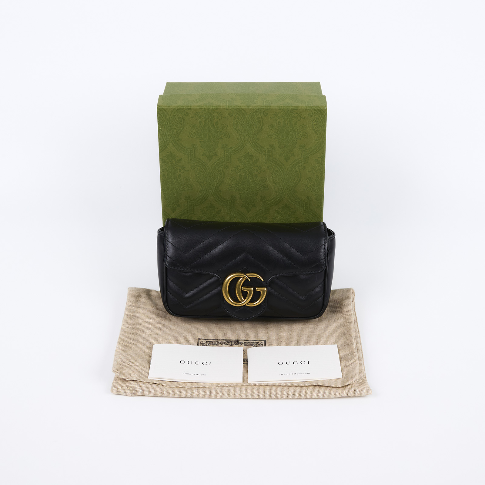 古馳 GUCCI GG Mormont 絎縫 超迷你袋 476433 DTDCT 黑MARMONT MINI 原廠盒子/防塵袋