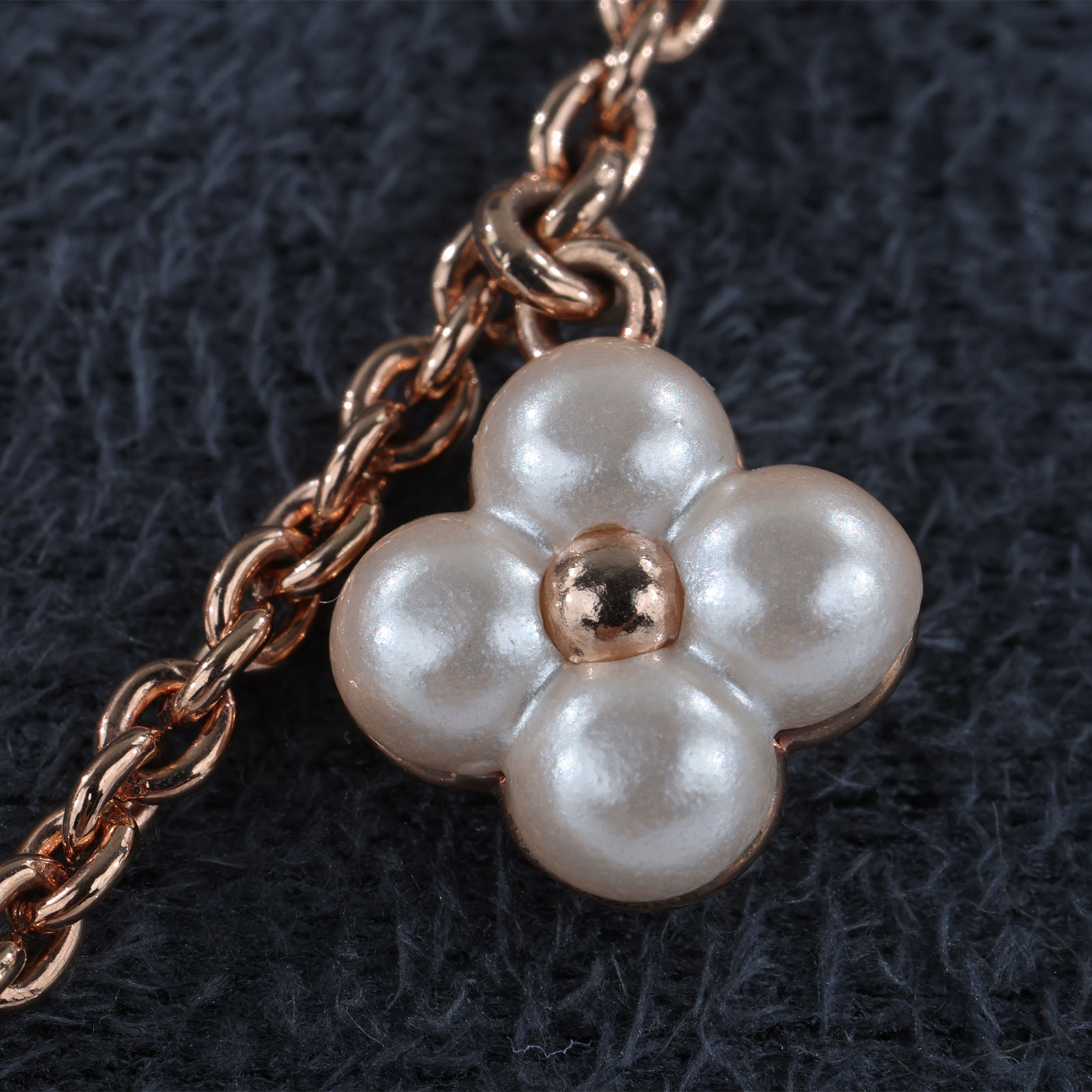 路易威登 LOUIS VUITTON Floragram 項鍊 老花 Monogram 雙層 玫瑰金 M02986  原廠盒子/防塵袋