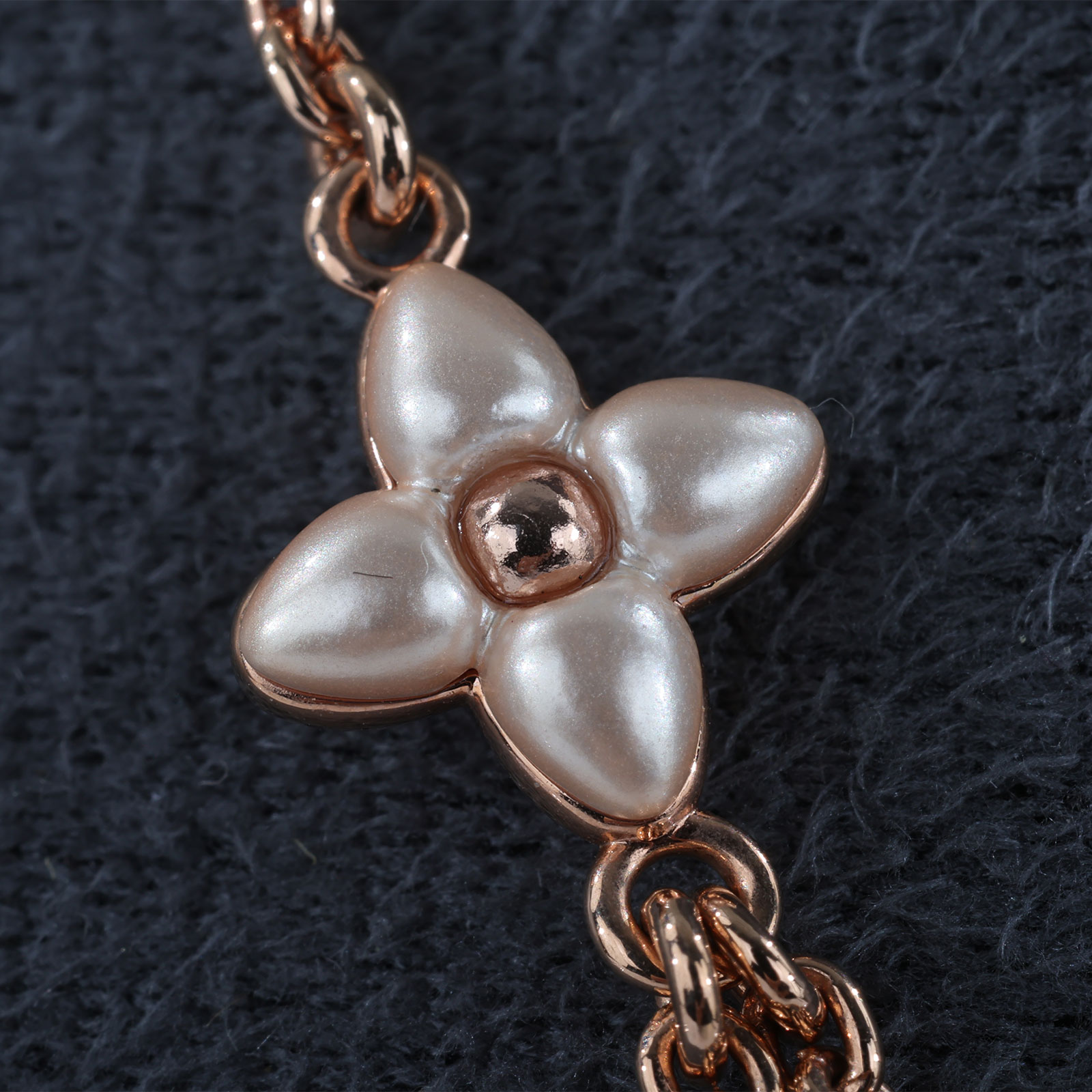 路易威登 LOUIS VUITTON Floragram 項鍊 老花 Monogram 雙層 玫瑰金 M02986  原廠盒子/防塵袋