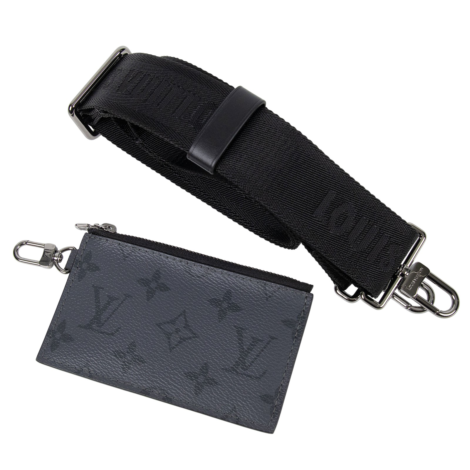 路易威登 LOUIS VUITTON Gaston 隨身錢包 肩背 Eclipse Reverse塗層帆布 黑色 M81124 晶片款  原廠盒子/防塵袋/購買證明正本