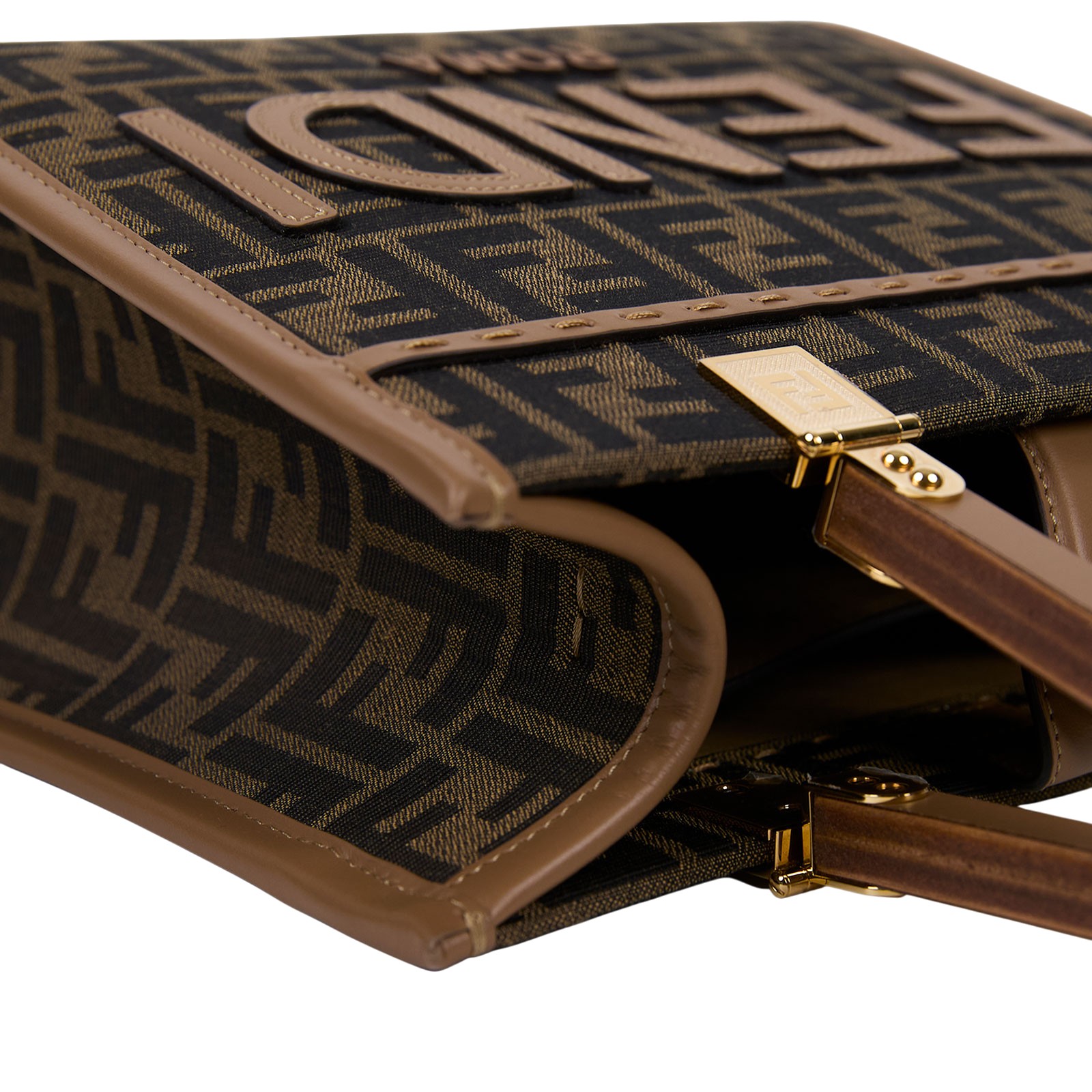 芬迪 FENDI Sunshine 小號托特包 8BH394ALVY 深棕FF帆布SUNSHINE 小型款 防塵袋/購買證明正本