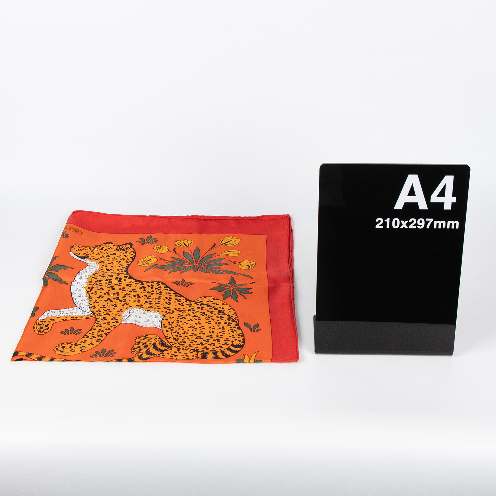 愛馬仕 Hermes Les Leopards Silk Scarf 85 絲巾   橘底花豹8585絲巾 原廠盒子