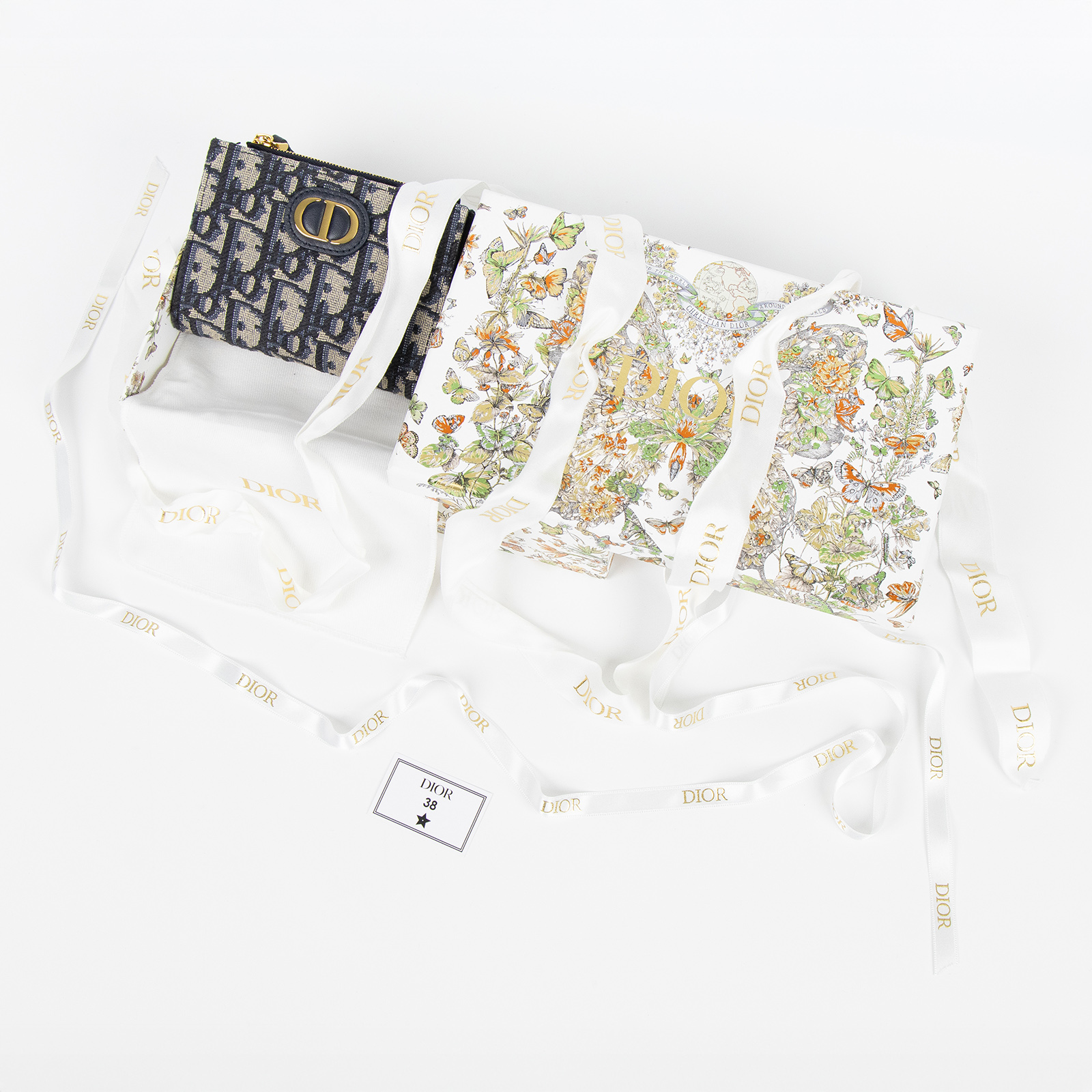 迪奧 CHRISTIAN DIOR 30 Montaigne Dahlia 銀包 錢包 卡夾 零錢包 S2197UTZQ  原廠盒子/防塵袋