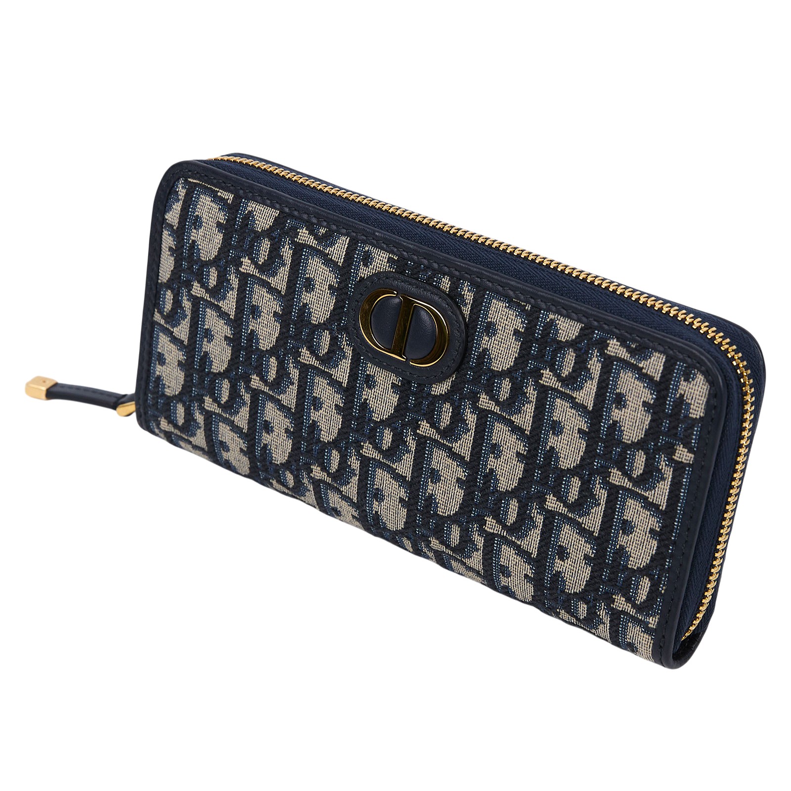 迪奧 CHRISTIAN DIOR 30 Montaigne Voyageur 錢包 長夾 S2094UTZQ 藍OBLIQUE CD長夾 原廠盒子/防塵袋