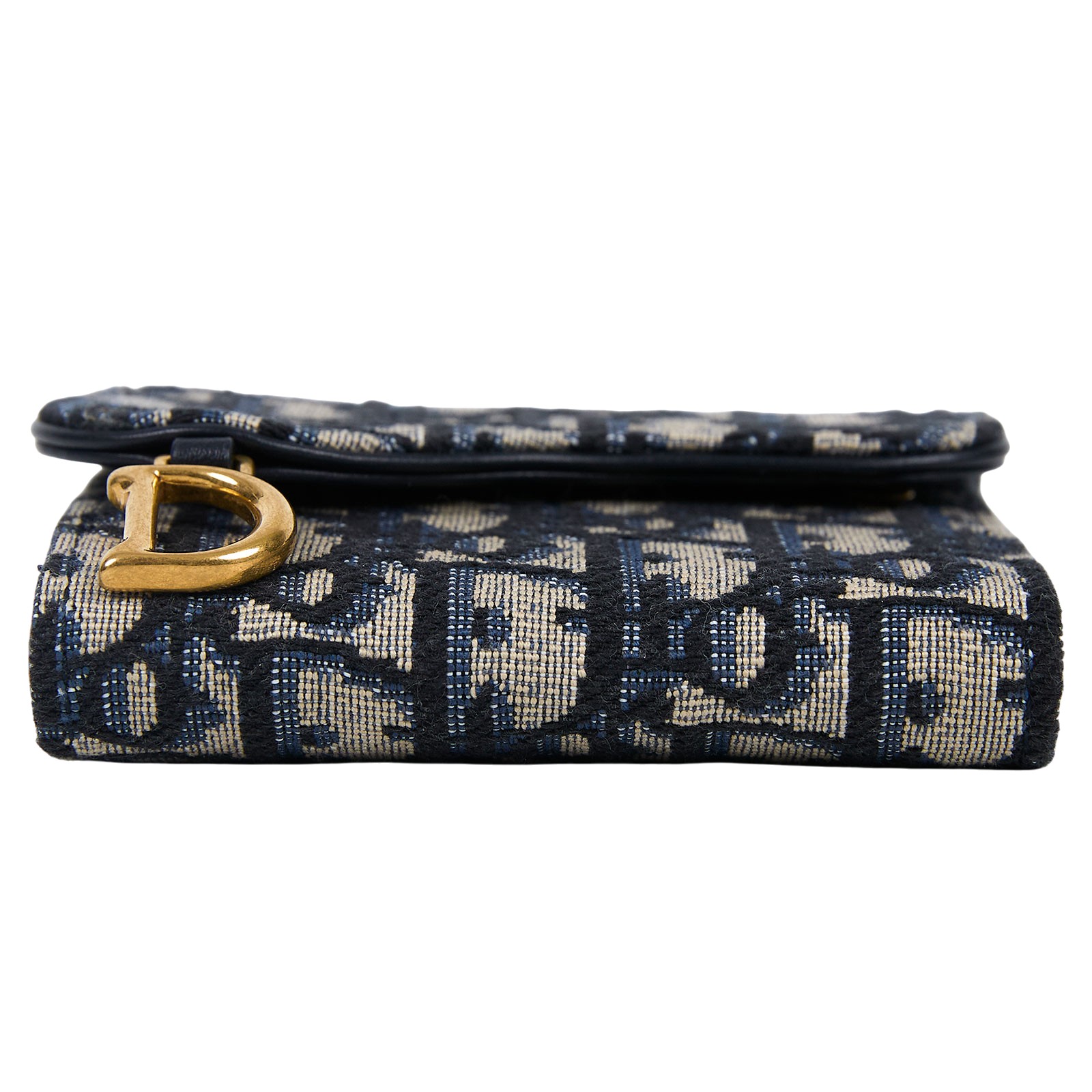 迪奧 CHRISTIAN DIOR Saddle Lotus 錢包 短夾 緹花 S5652CTZQ  原廠盒子/防塵袋