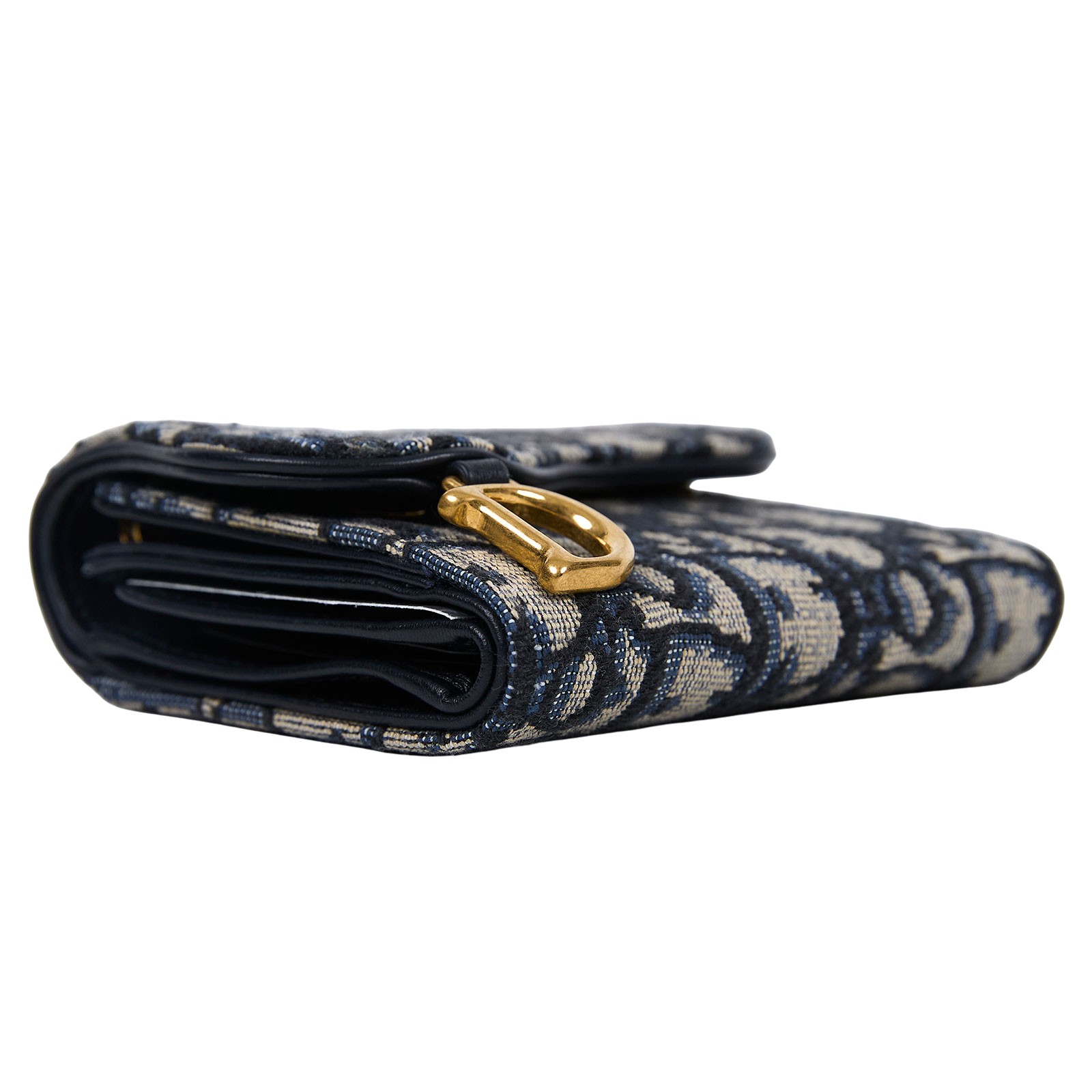 迪奧 CHRISTIAN DIOR Saddle Lotus 錢包 短夾 緹花 S5652CTZQ  原廠盒子/防塵袋