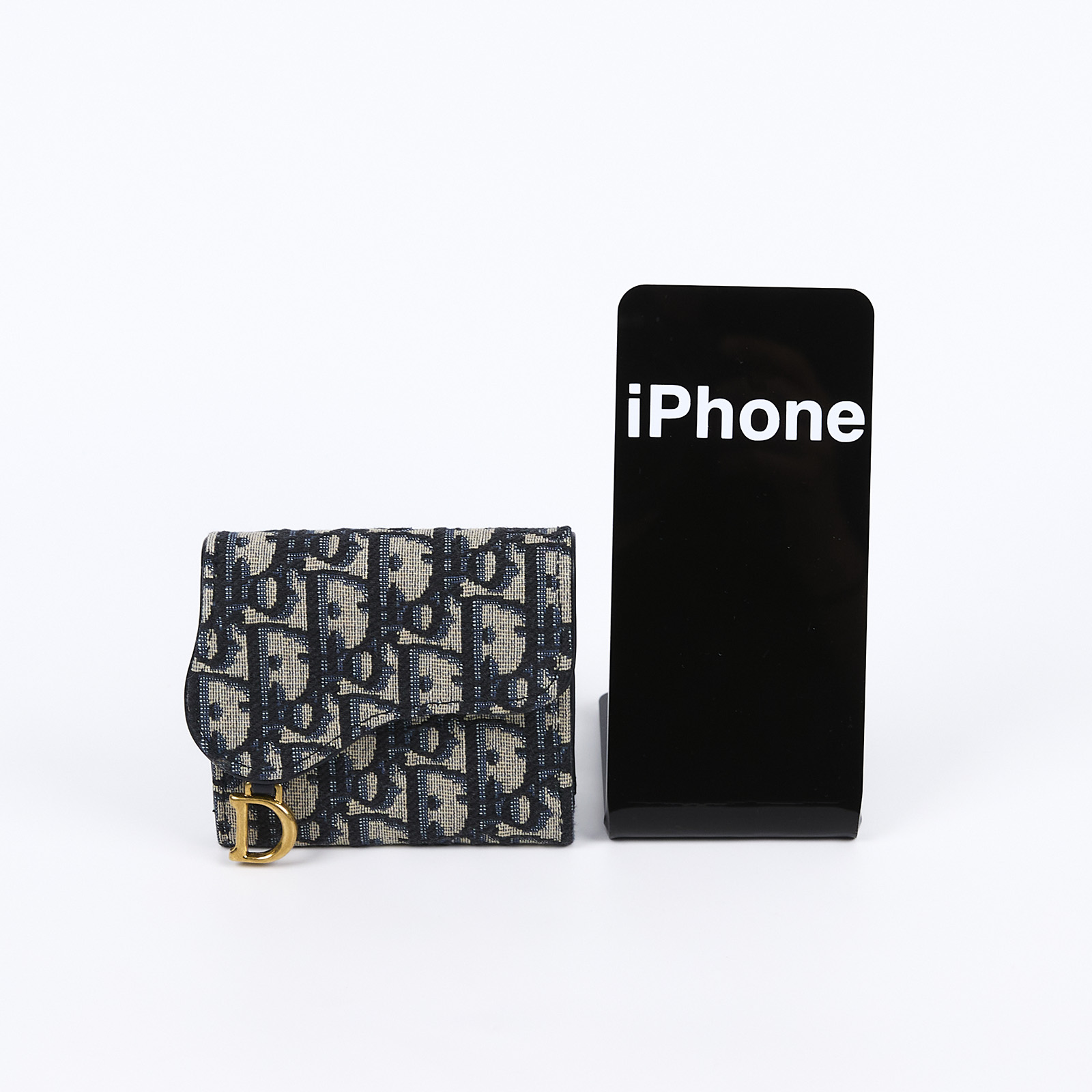 迪奧 CHRISTIAN DIOR Saddle Lotus 錢包 短夾 緹花 S5652CTZQ  原廠盒子/防塵袋