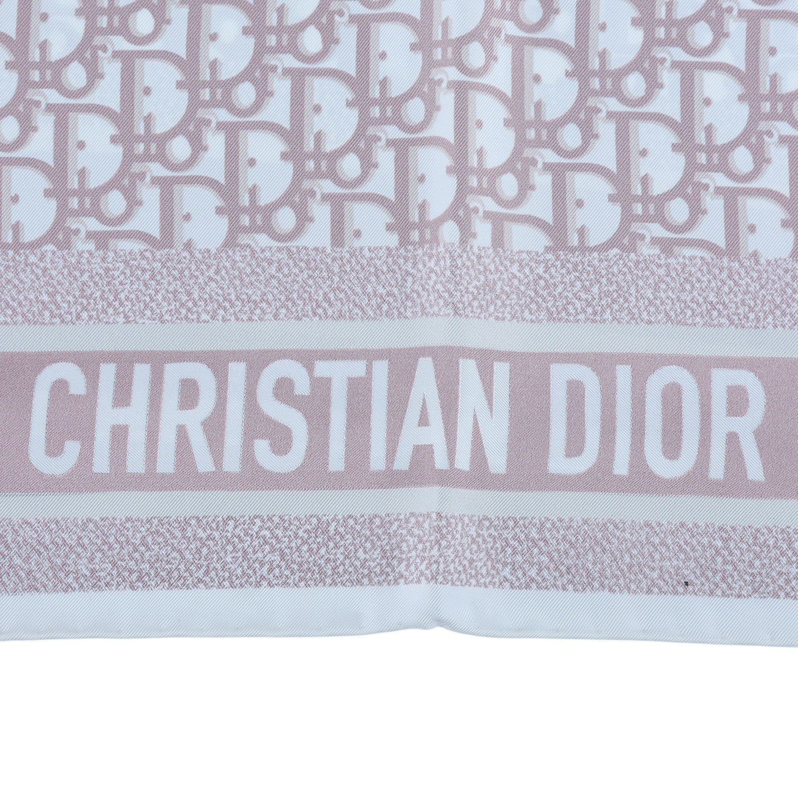 迪奧 CHRISTIAN DIOR Oblique Diortwin 90 方巾 15DOB090I600 粉灰LOGO雙面絲巾9090 原廠盒子