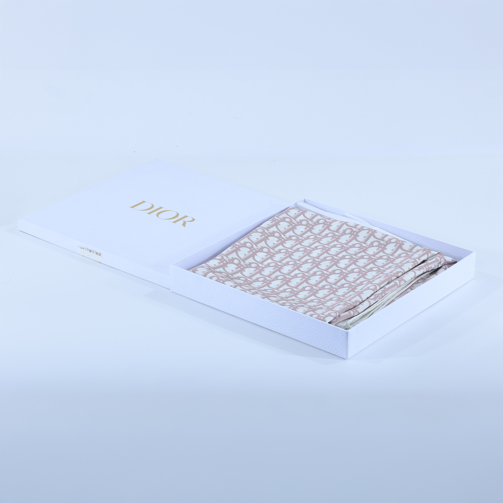 迪奧 CHRISTIAN DIOR Oblique Diortwin 90 方巾 15DOB090I600 粉灰LOGO雙面絲巾9090 原廠盒子