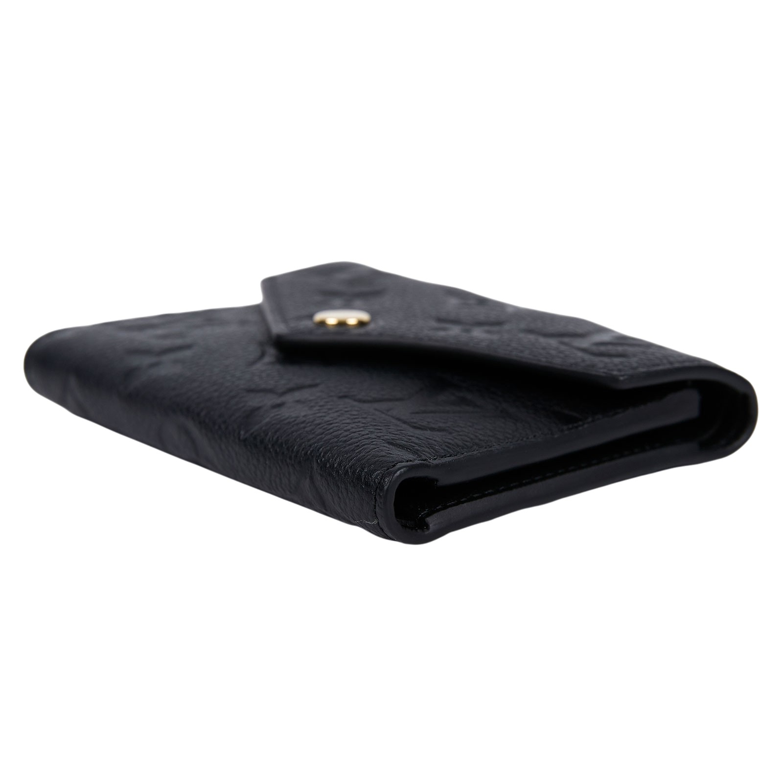 路易威登 LOUIS VUITTON Victorine 錢包 壓花牛皮 M64060 晶片款 黑原花壓紋Victorine三折短夾 原廠盒子/防塵袋