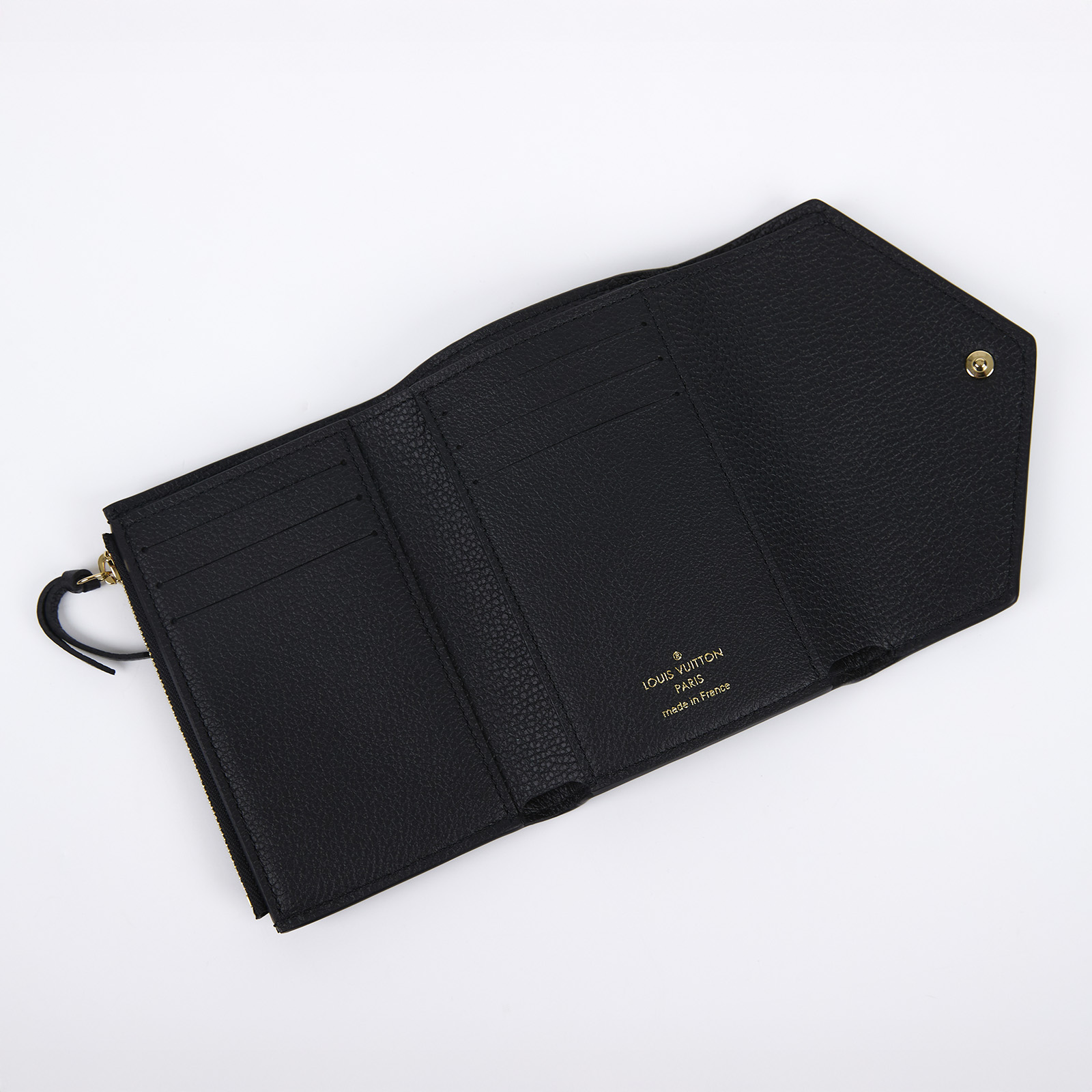 路易威登 LOUIS VUITTON Victorine 錢包 壓花牛皮 M64060 晶片款 黑原花壓紋Victorine三折短夾 原廠盒子/防塵袋