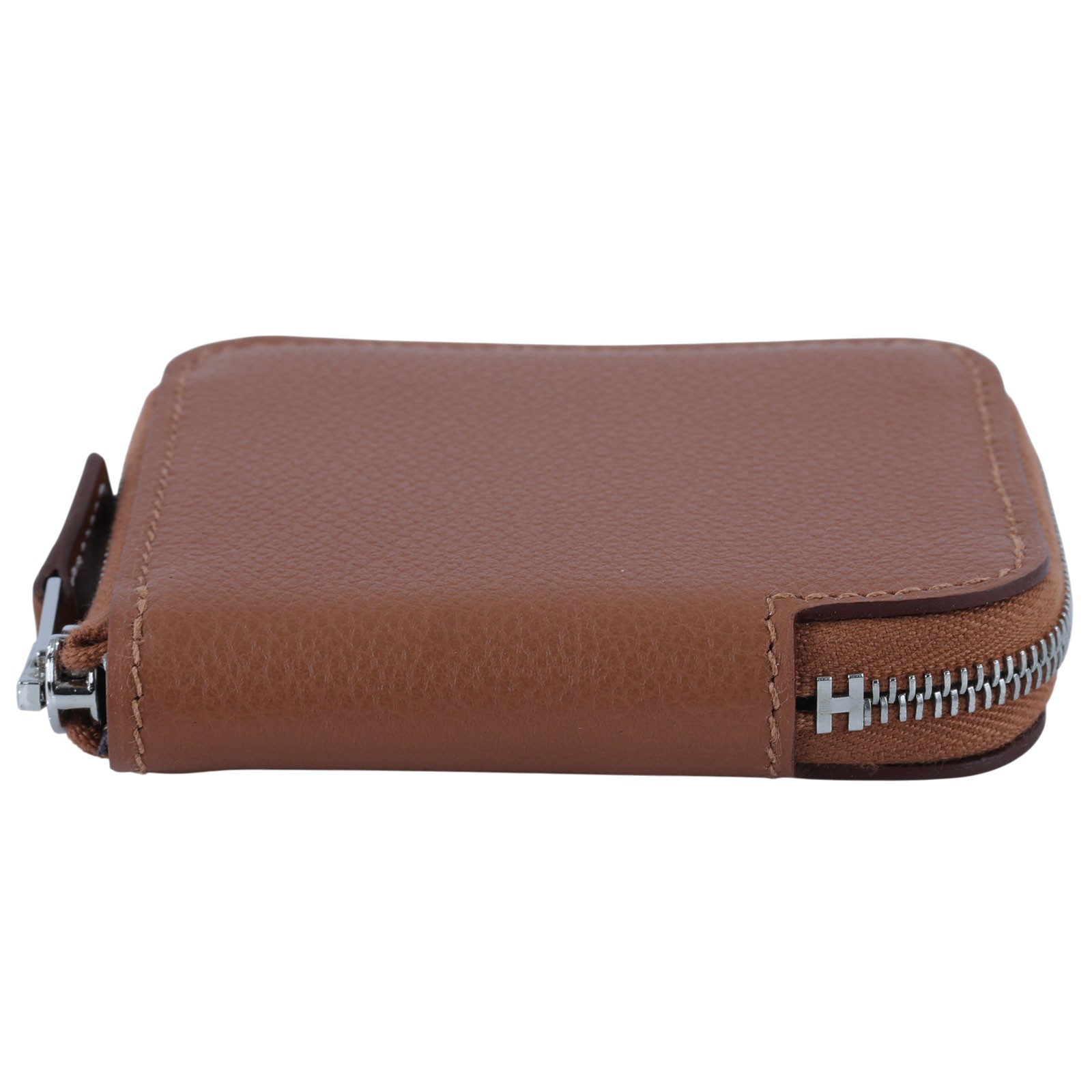 愛馬仕 Hermes SilkIn 拉鍊 絲巾 零錢包 銀色五金 金色 瑪薩拉茶色 粉筆白 H085884CKAA /W TS 006 AU  原廠盒子