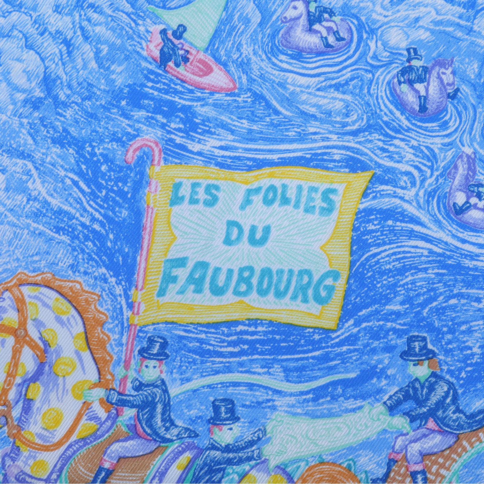 愛馬仕 Hermes Les Folies du Faubourg 90方巾   粉紫花園單面90X90絲巾 原廠盒子