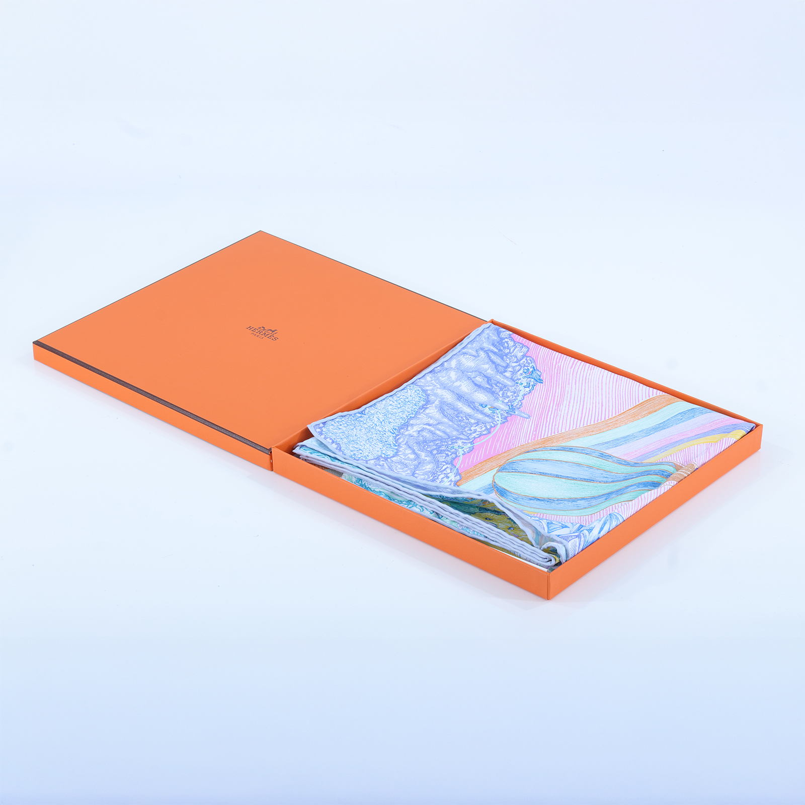 愛馬仕 Hermes Les Folies du Faubourg 90方巾   粉紫花園單面90X90絲巾 原廠盒子