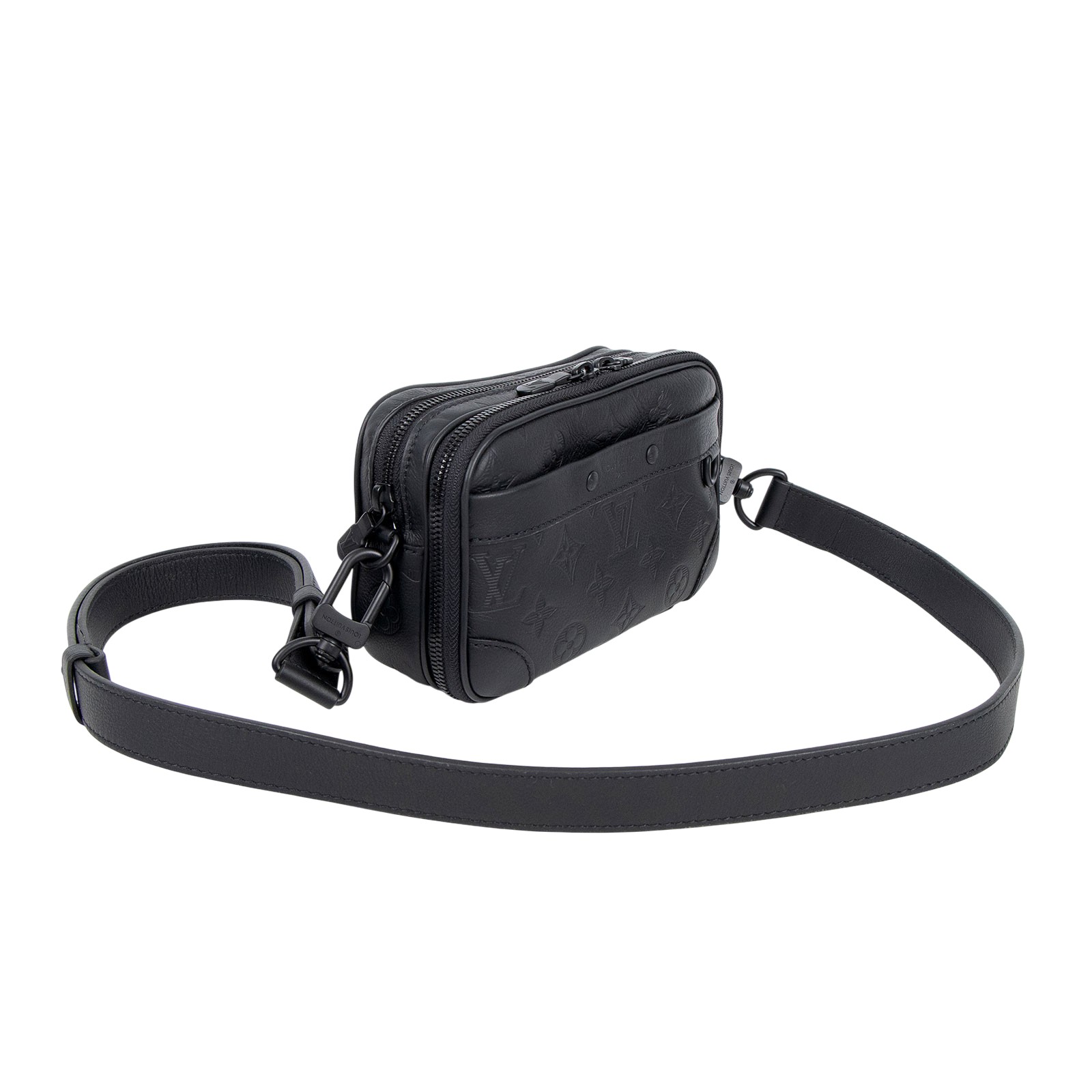 路易威登 LOUIS VUITTON Alpha 可穿戴式錢包 黑色 M82544 晶片款 黑原花ALPHA側背包 原廠盒子/防塵袋