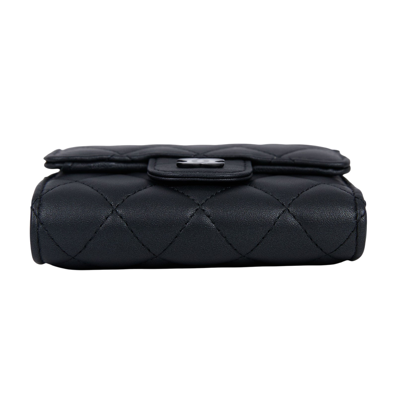 香奈兒 CHANEL 錢包 三折 短夾 AP0229 晶片款 SO BLACK 羊三折短夾 原廠盒子/防塵袋