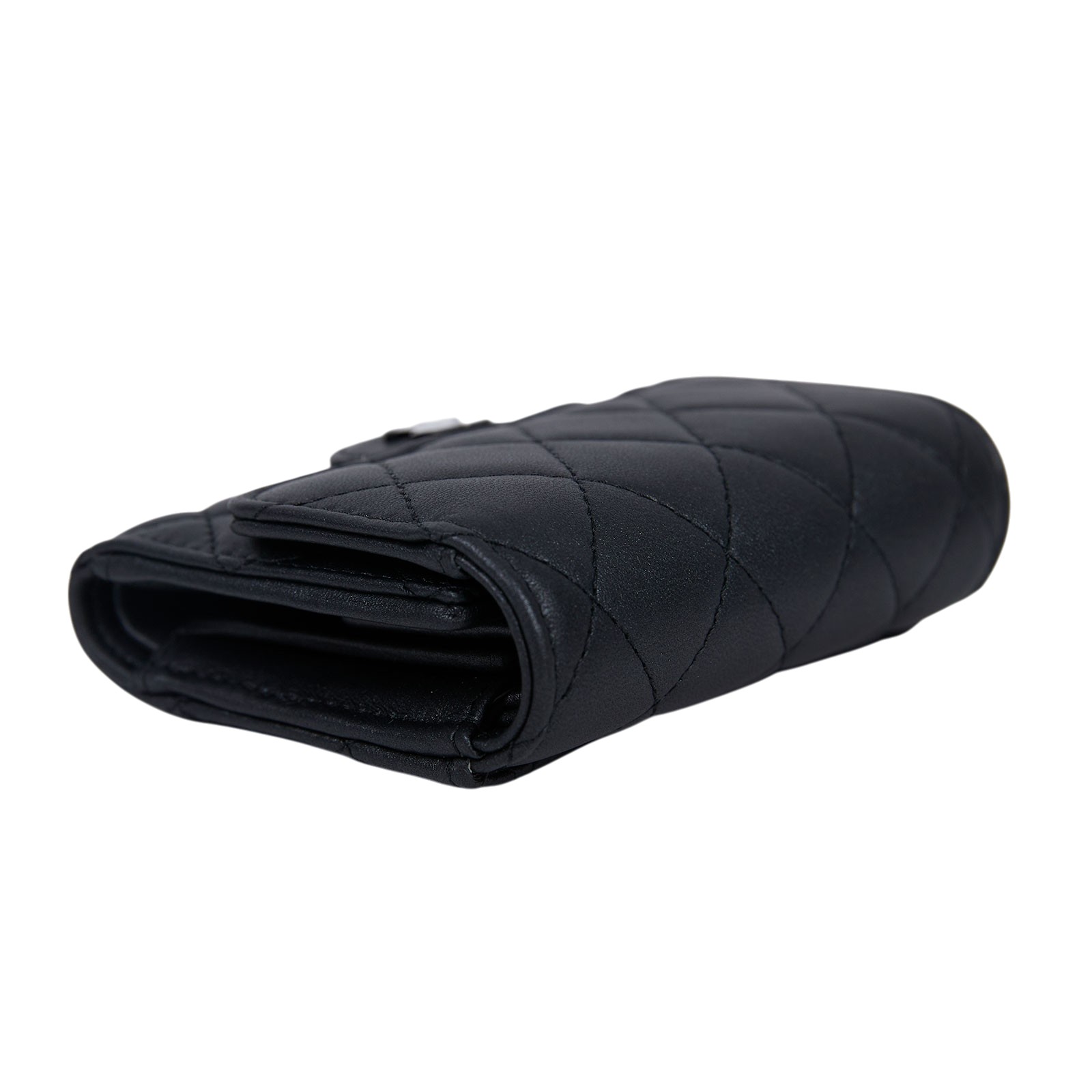 香奈兒 CHANEL 錢包 三折 短夾 AP0229 晶片款 SO BLACK 羊三折短夾 原廠盒子/防塵袋