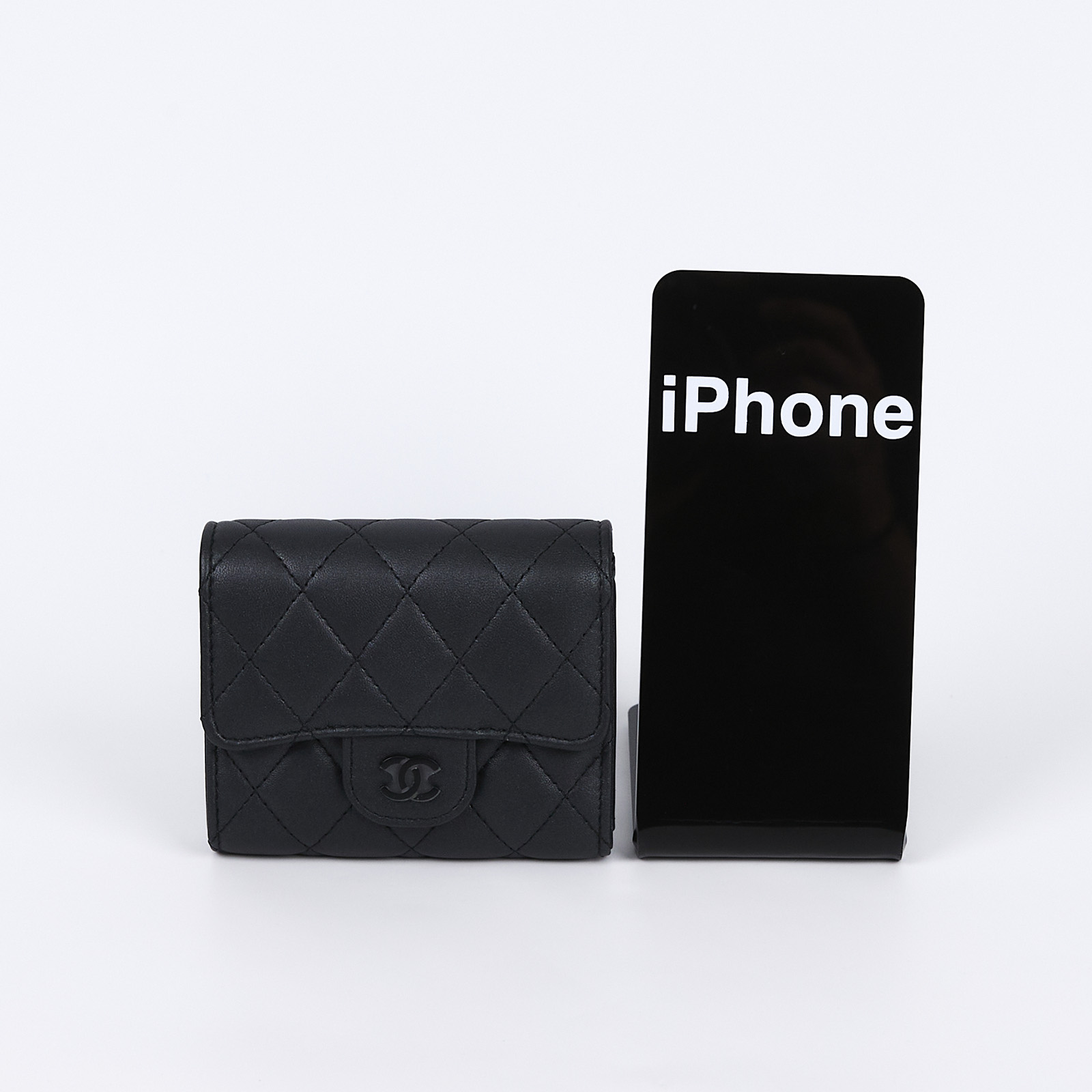 香奈兒 CHANEL 錢包 三折 短夾 AP0229 晶片款 SO BLACK 羊三折短夾 原廠盒子/防塵袋