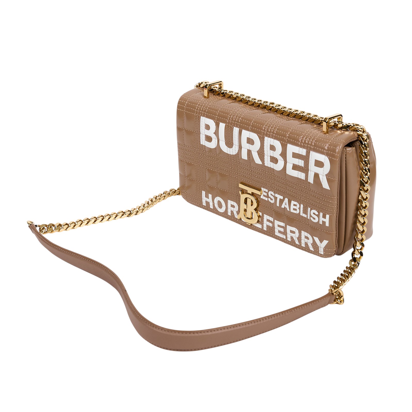 博柏利 BURBERRY Lola TB LOGO WOC 肩背包 80316171 奶茶TB LOLA包 原廠盒子/防塵袋