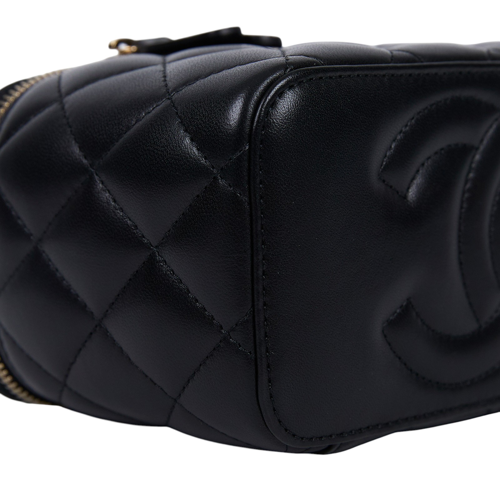 香奈兒 CHANEL Vanity Case 化妝箱 AP2199 B06660 晶片款 黑淡金羊化妝盒 防塵袋/原廠盒子/澳洲購買證明影本