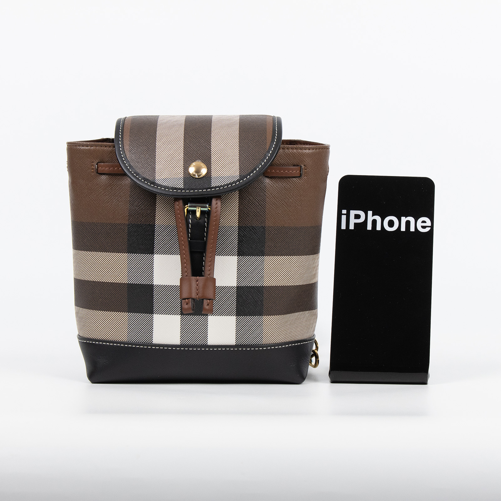 博柏利 BURBERRY Micro 後背包 80584691 經典格紋帆布迷你後背包 防塵袋/購買證明正本