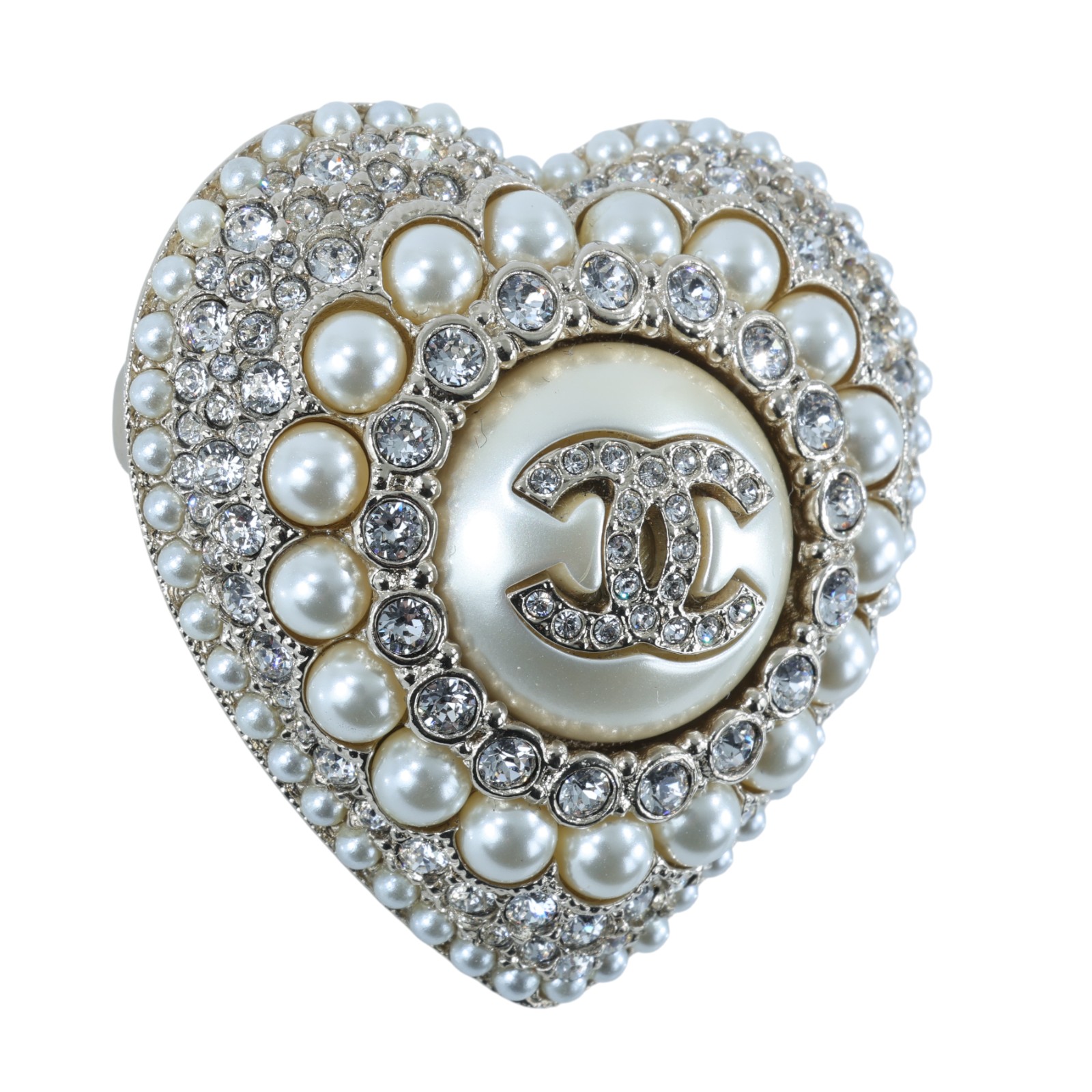 香奈兒 CHANEL CC 珍珠 胸針 L22B 愛心珍珠胸針 原廠盒子/防塵袋