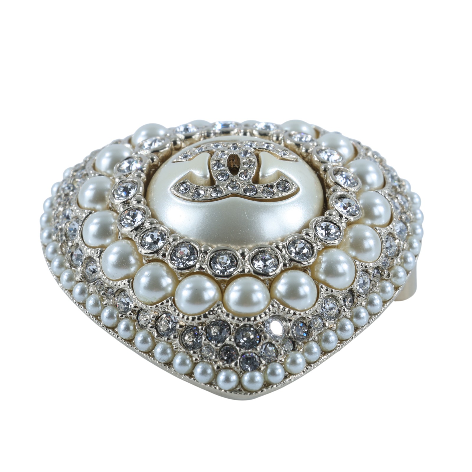 香奈兒 CHANEL CC 珍珠 胸針 L22B 愛心珍珠胸針 原廠盒子/防塵袋