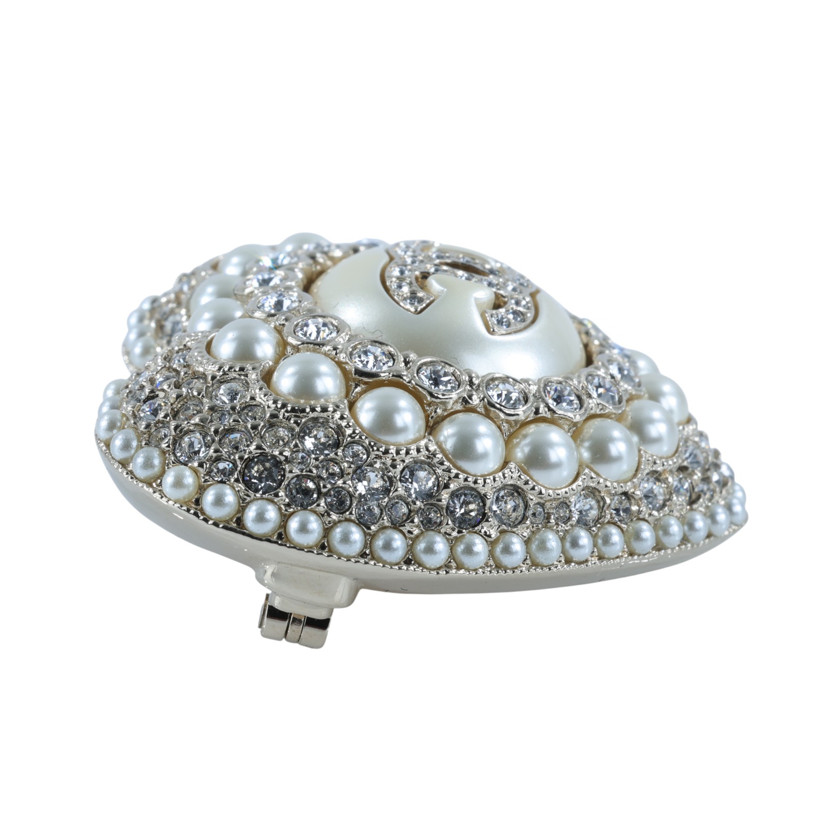 香奈兒 CHANEL CC 珍珠 胸針 L22B 愛心珍珠胸針 原廠盒子/防塵袋