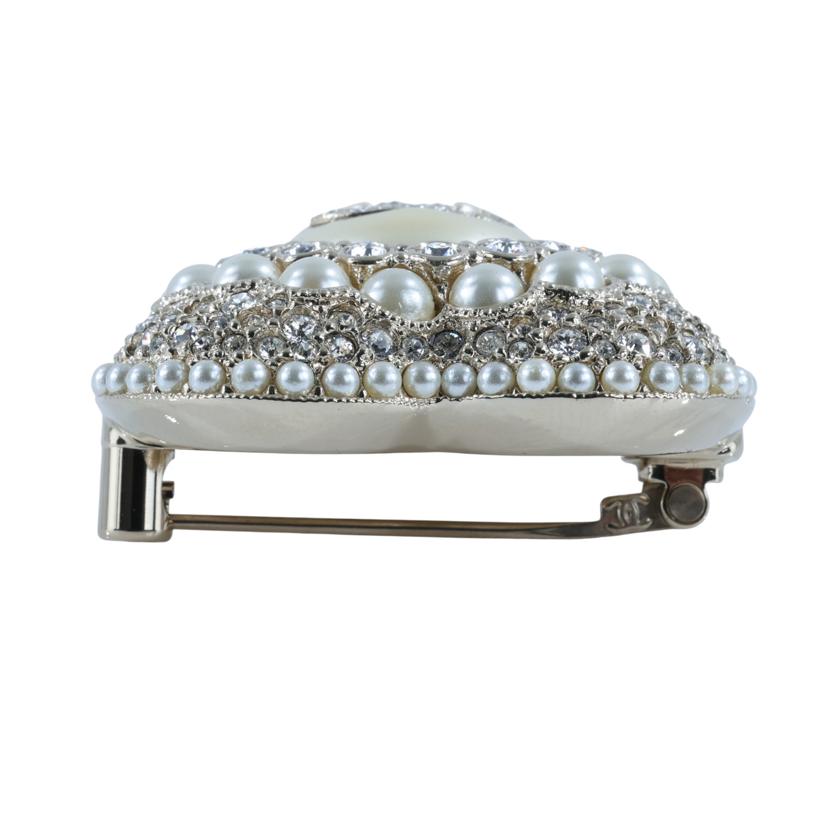 香奈兒 CHANEL CC 珍珠 胸針 L22B 愛心珍珠胸針 原廠盒子/防塵袋