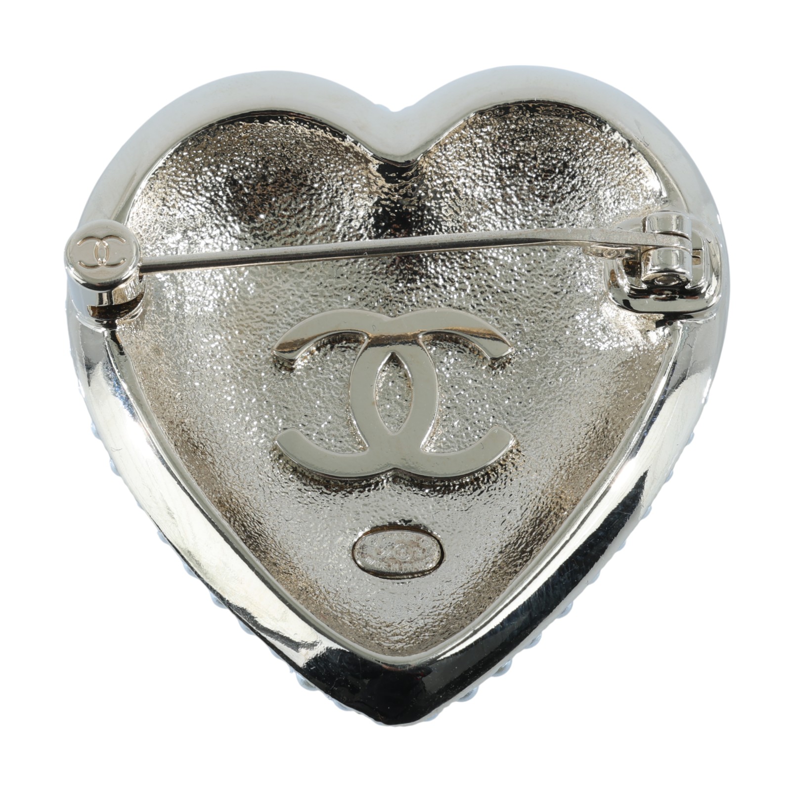 香奈兒 CHANEL CC 珍珠 胸針 L22B 愛心珍珠胸針 原廠盒子/防塵袋