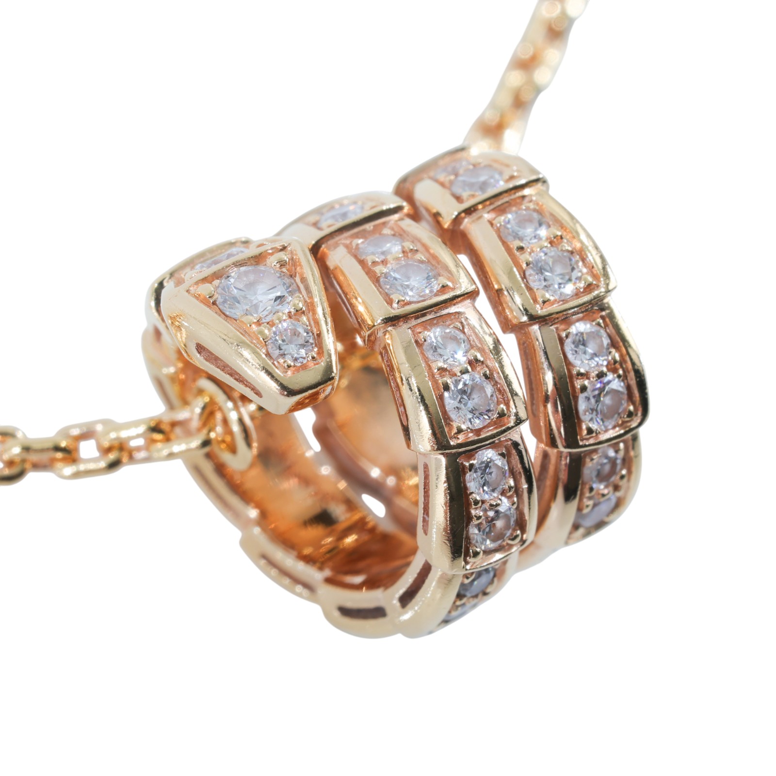 寶格麗 BVLGARI Serpenti Viper 項鏈 357795 RG 帶鑽Serpenti Viper 項鏈 原廠盒子/保證卡