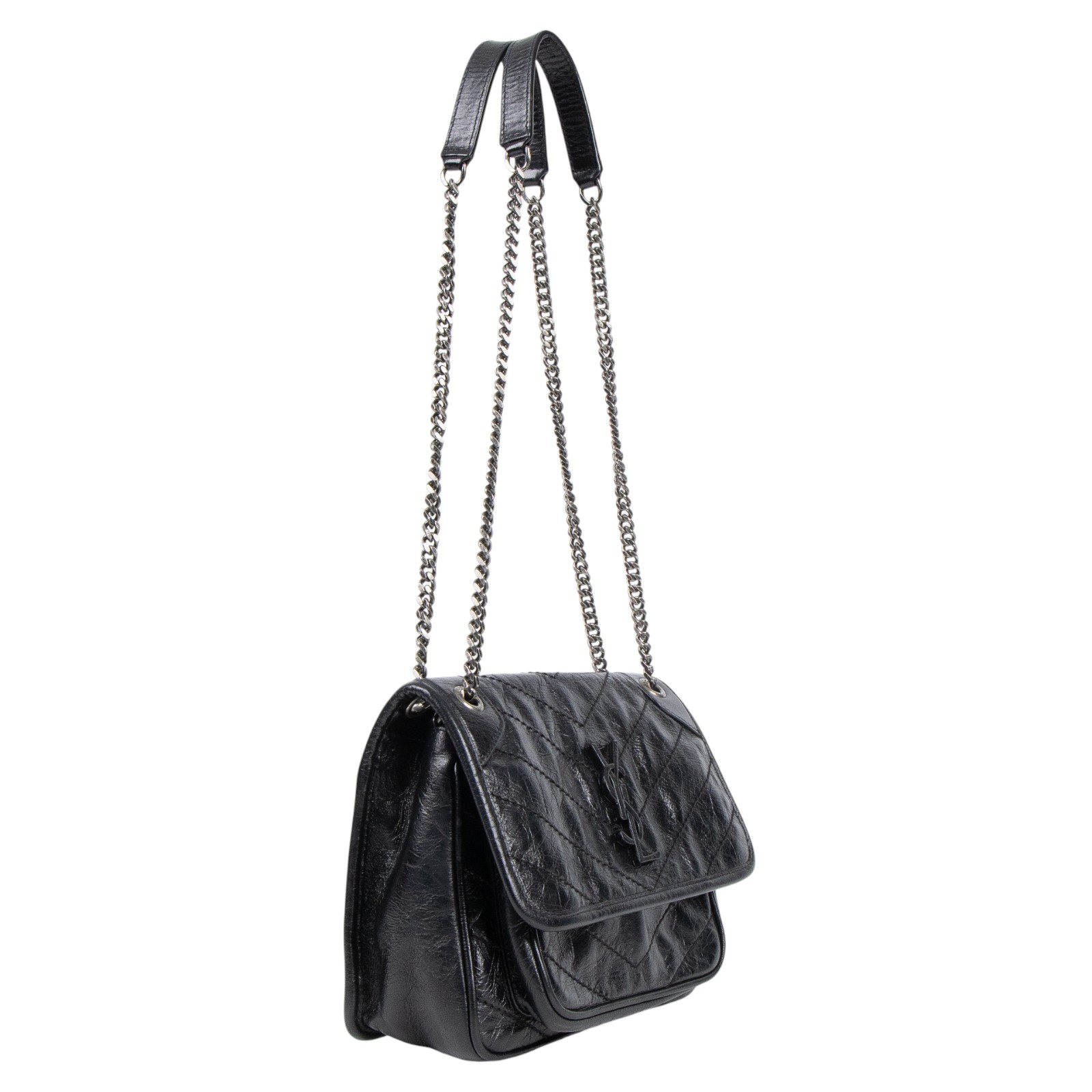 聖羅蘭 YSL SAINT LAURENT Niki 復古小牛皮 Baby 斜背 翻蓋包 6331600EN04 黑NIKI BABY 防塵袋