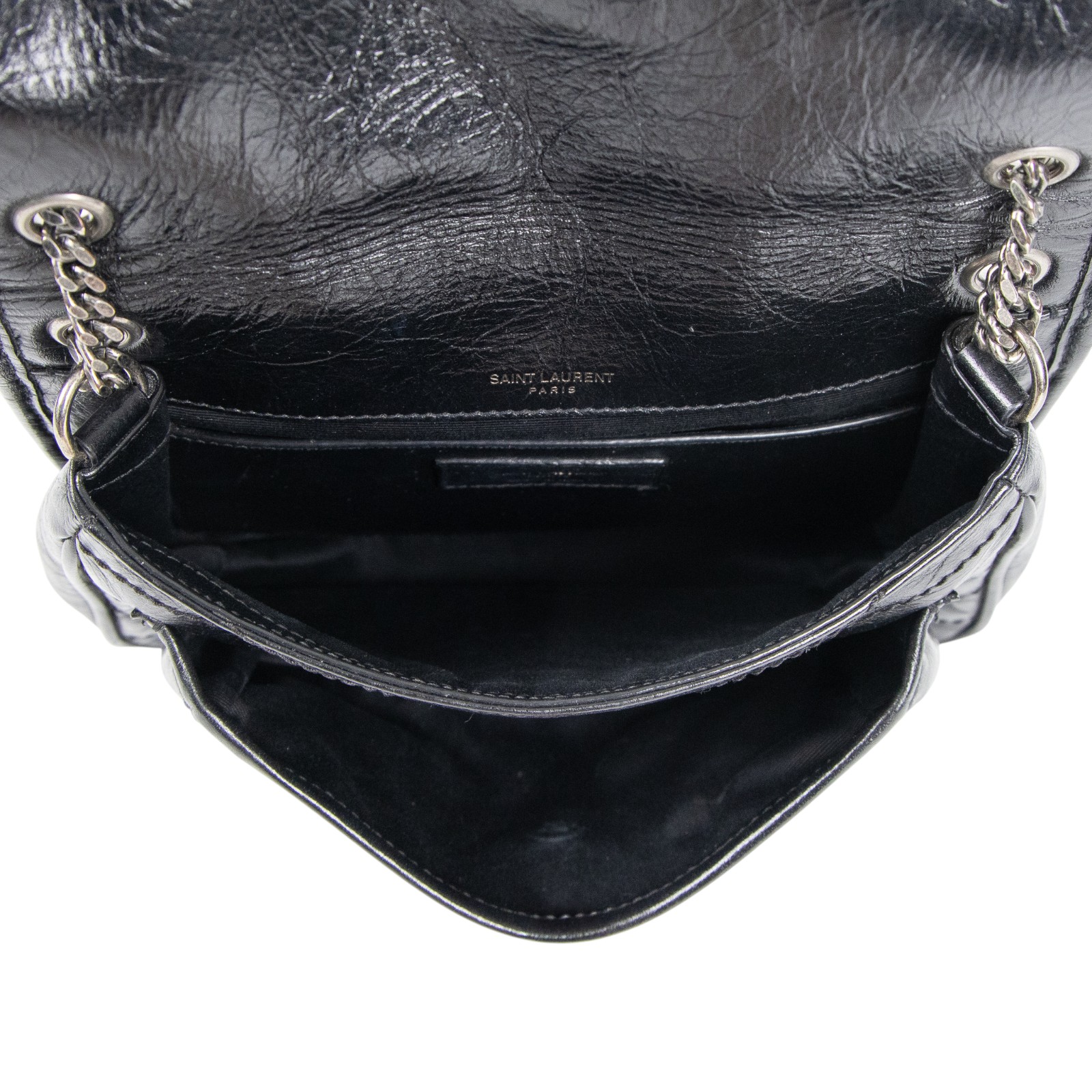 聖羅蘭 YSL SAINT LAURENT Niki 復古小牛皮 Baby 斜背 翻蓋包 6331600EN04 黑NIKI BABY 防塵袋