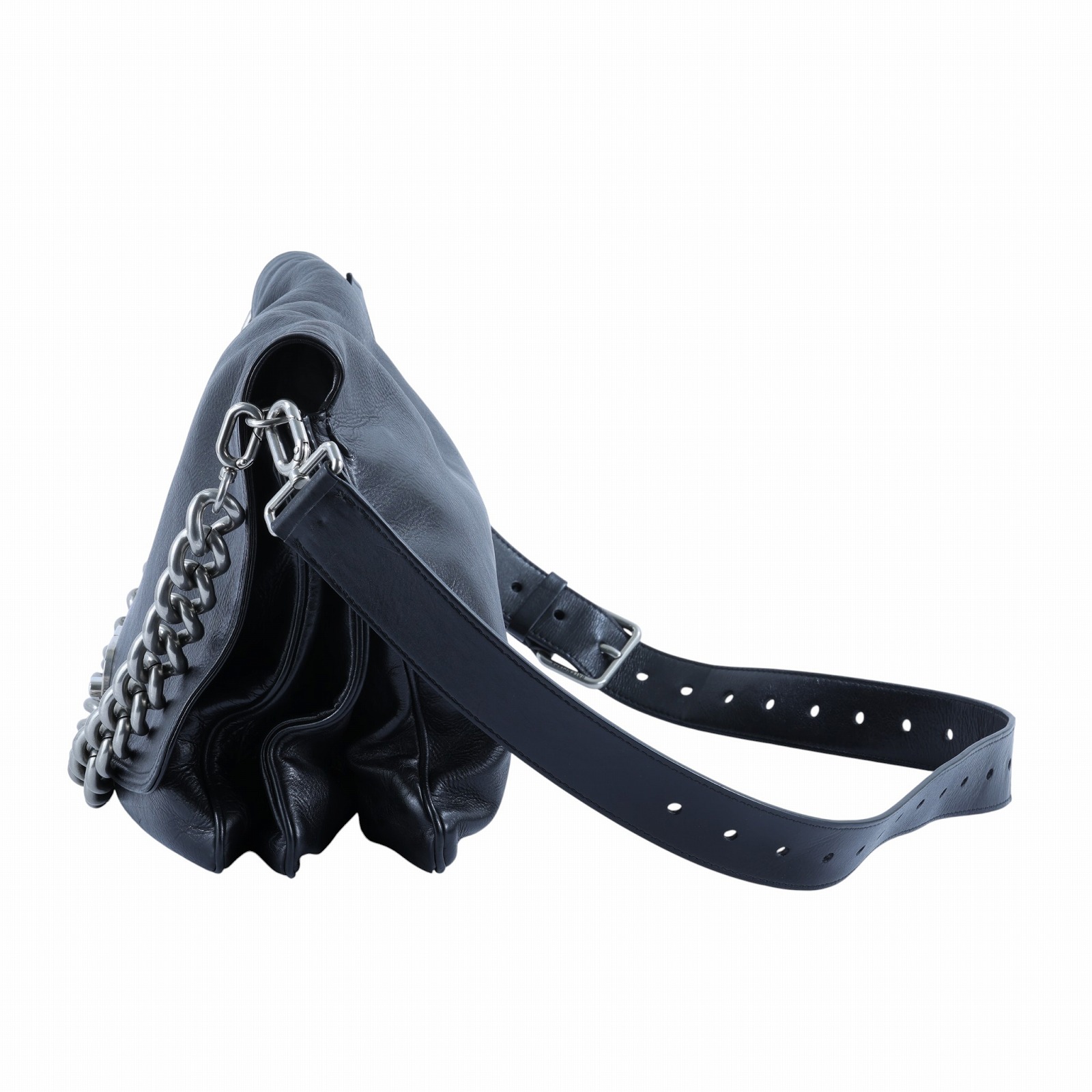 巴黎世家 BALENCIAGA BB soft 翻蓋 鏈袋包 大型 7484882AAI4 黑銀BB SOFT 防塵袋