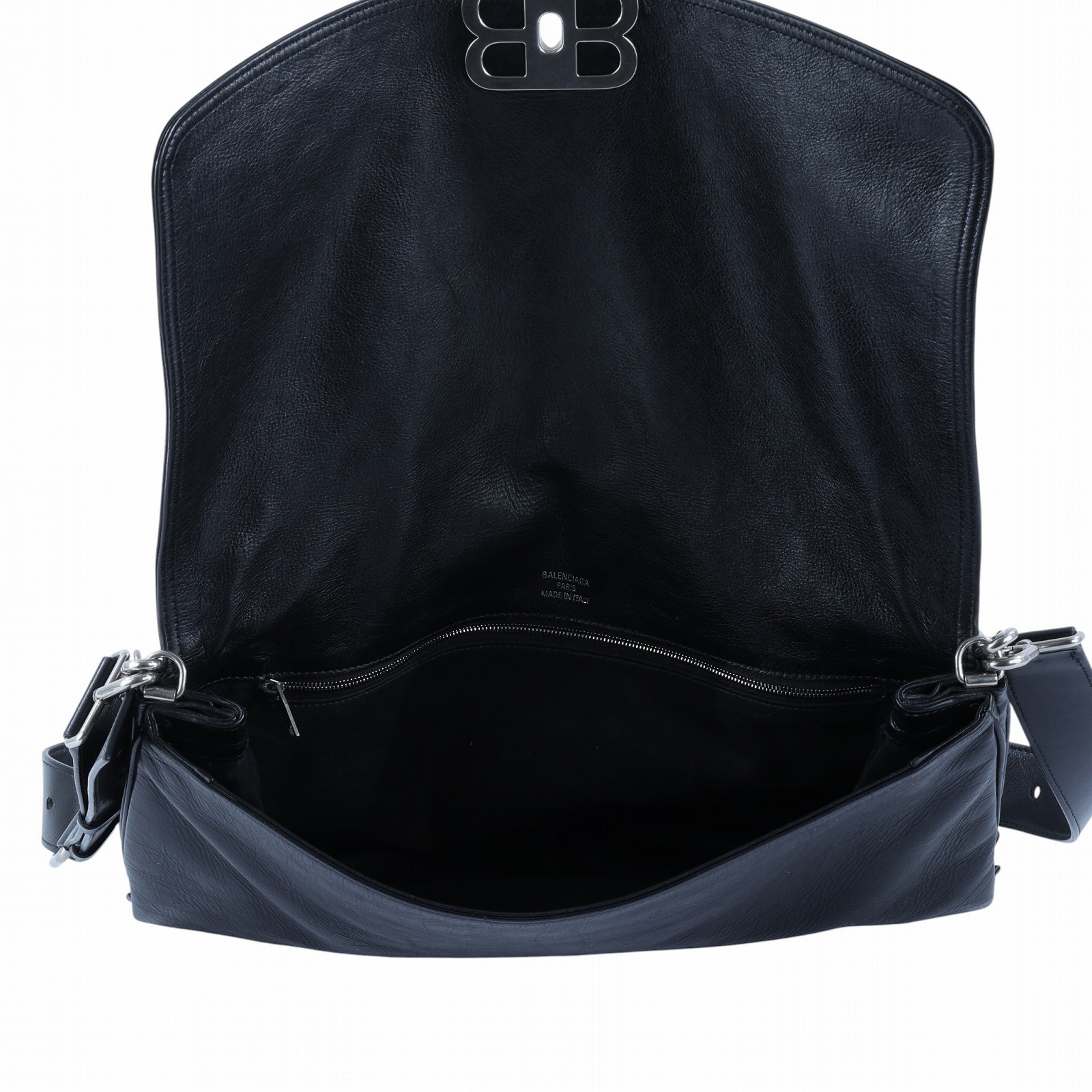 巴黎世家 BALENCIAGA BB soft 翻蓋 鏈袋包 大型 7484882AAI4 黑銀BB SOFT 防塵袋