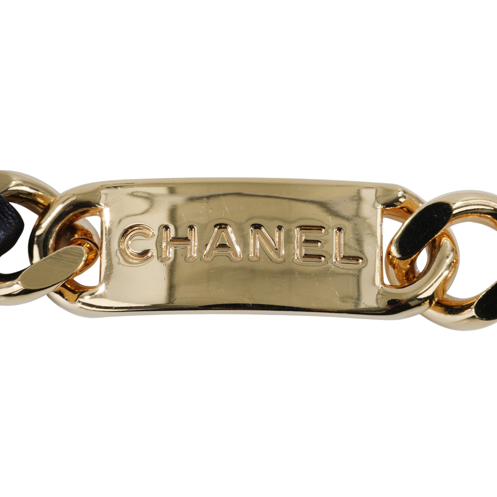 香奈兒 CHANEL CC 腰鍊  黑金31圓牌皮穿鍊腰鍊 原廠盒子