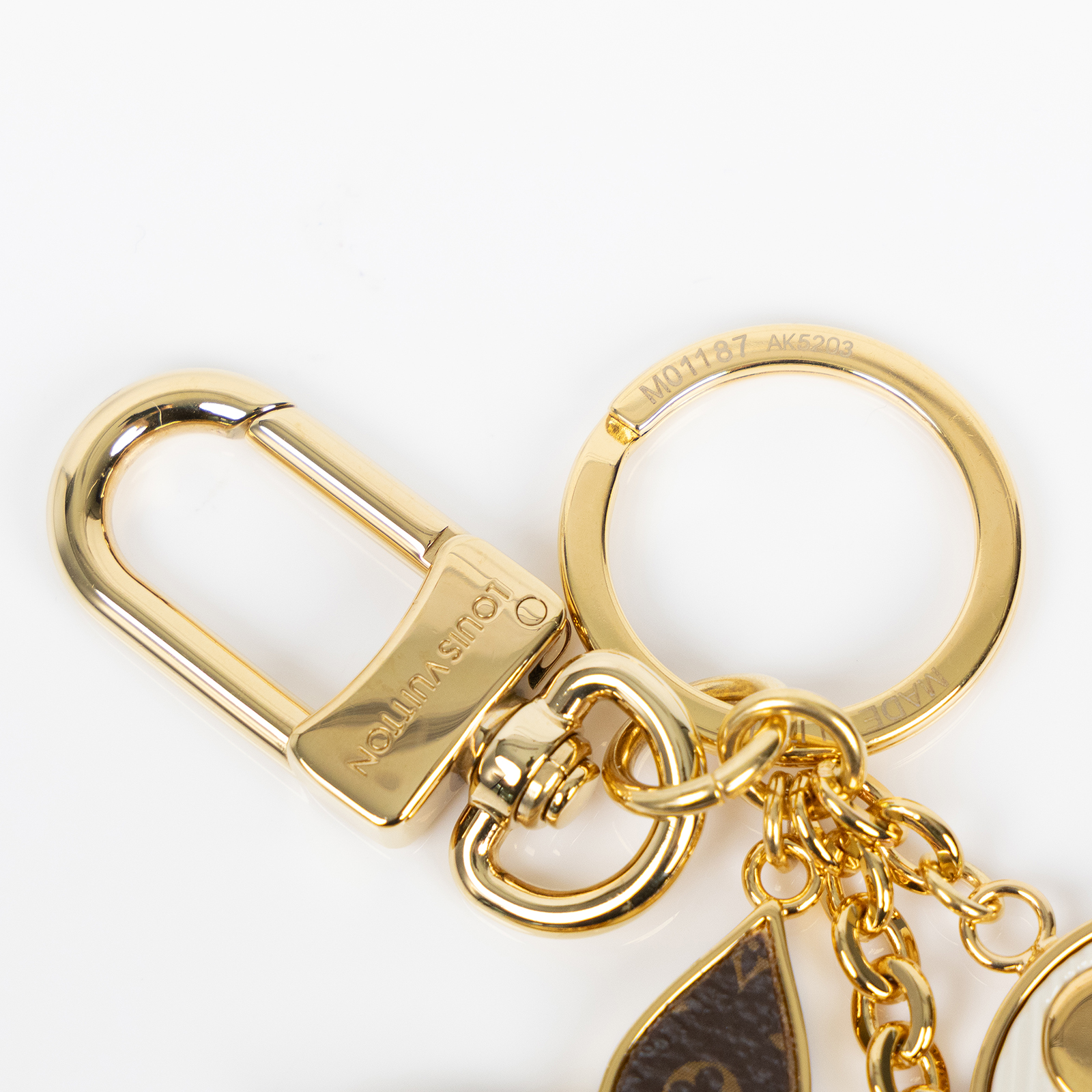 路易威登 LOUIS VUITTON Spring Street 包包吊飾鑰匙圈 M01187 Spring Street 包包吊飾兼鑰匙圈 原廠盒子/防塵袋