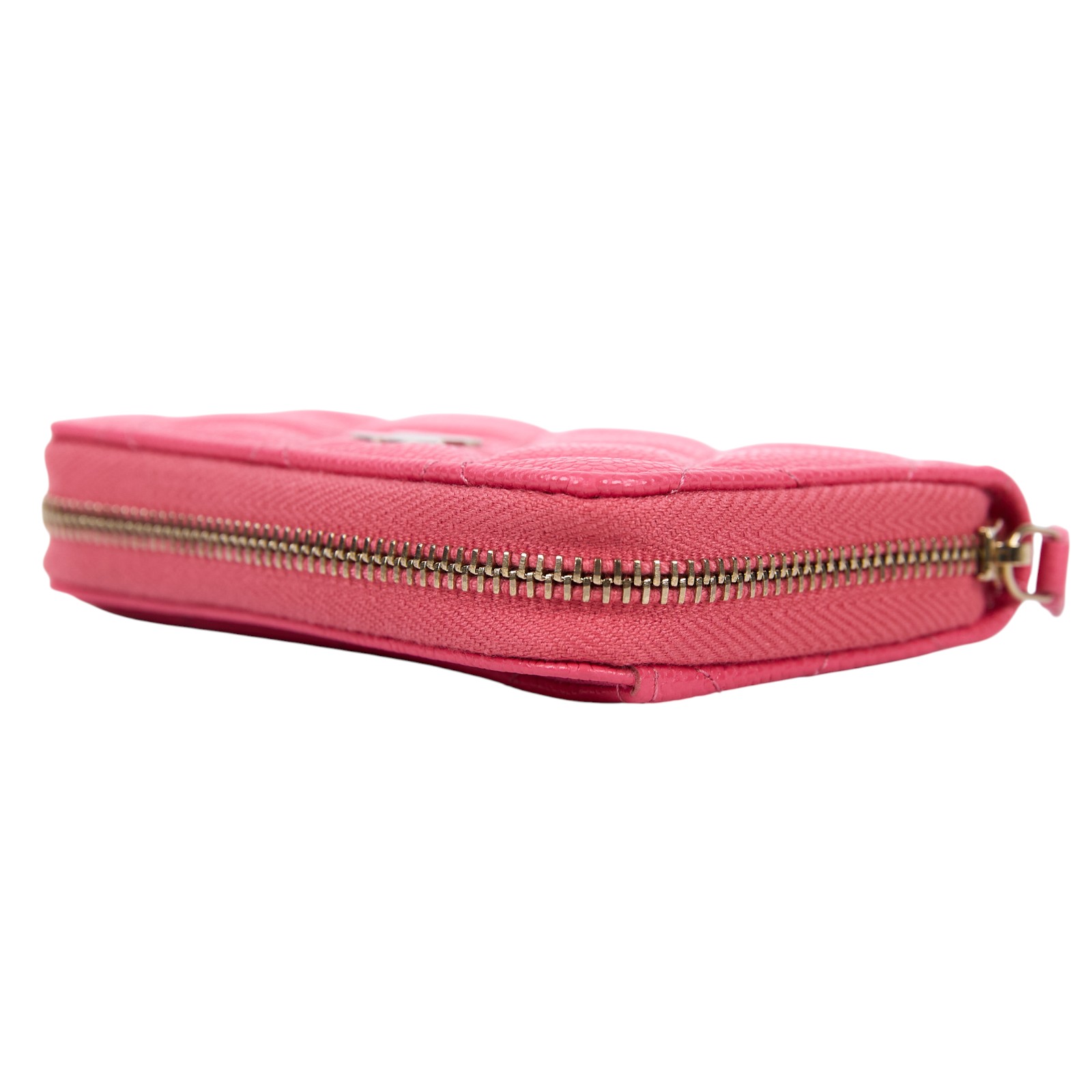 香奈兒 CHANEL 經典 拉鏈 零錢包 錢包 卡夾 AP0216 晶片款 桃粉淡金荔枝卡零錢包 原廠盒子/防塵袋