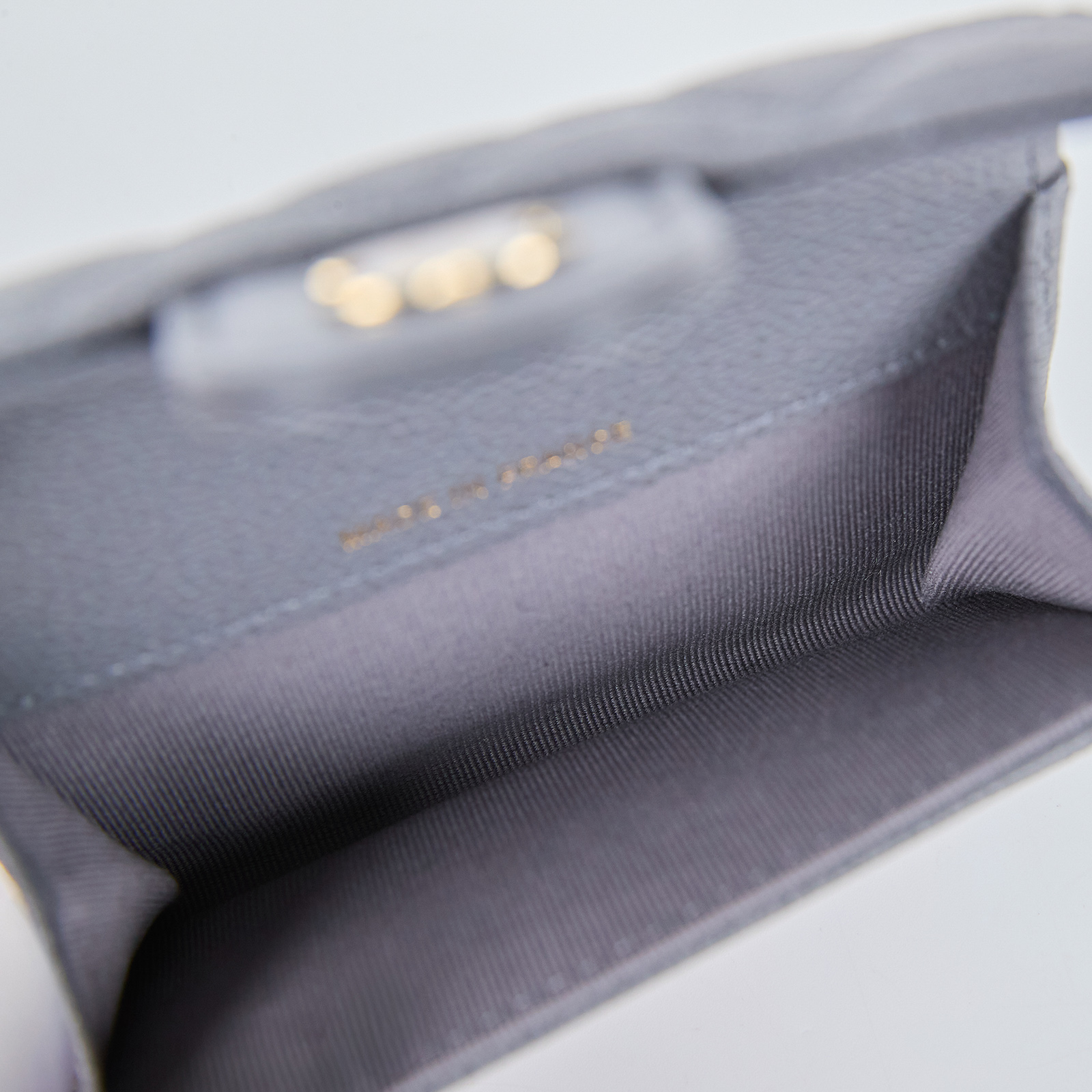 香奈兒 CHANEL 經典口蓋卡片夾 AP0214 深灰淡金荔枝卡包 原廠盒子/防塵袋