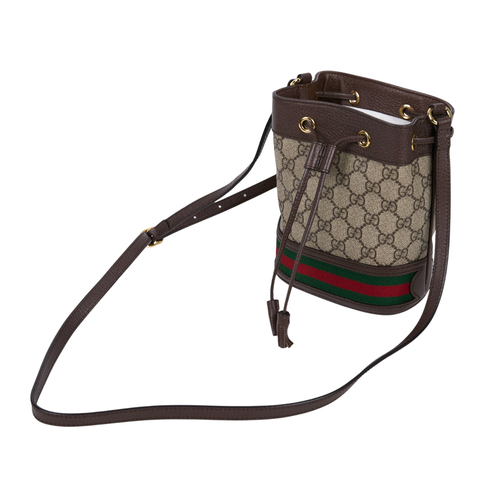 古馳 GUCCI Ophidia GG 迷你 水桶袋 米色 烏木色 550620 96I3B 棕GG紋OPHIDIA水桶包 防塵袋/原廠盒子/購買證明正本