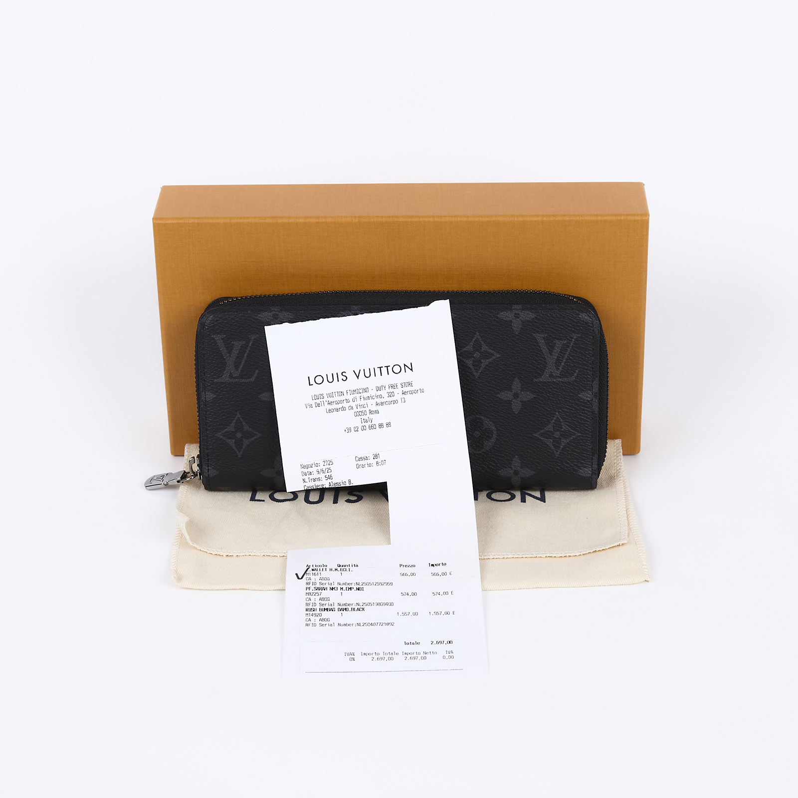 路易威登 LOUIS VUITTON 錢包 拉鍊 長夾 M11611 晶片款 黑原花拉鍊長夾 防塵袋/原廠盒子/購買證明影本