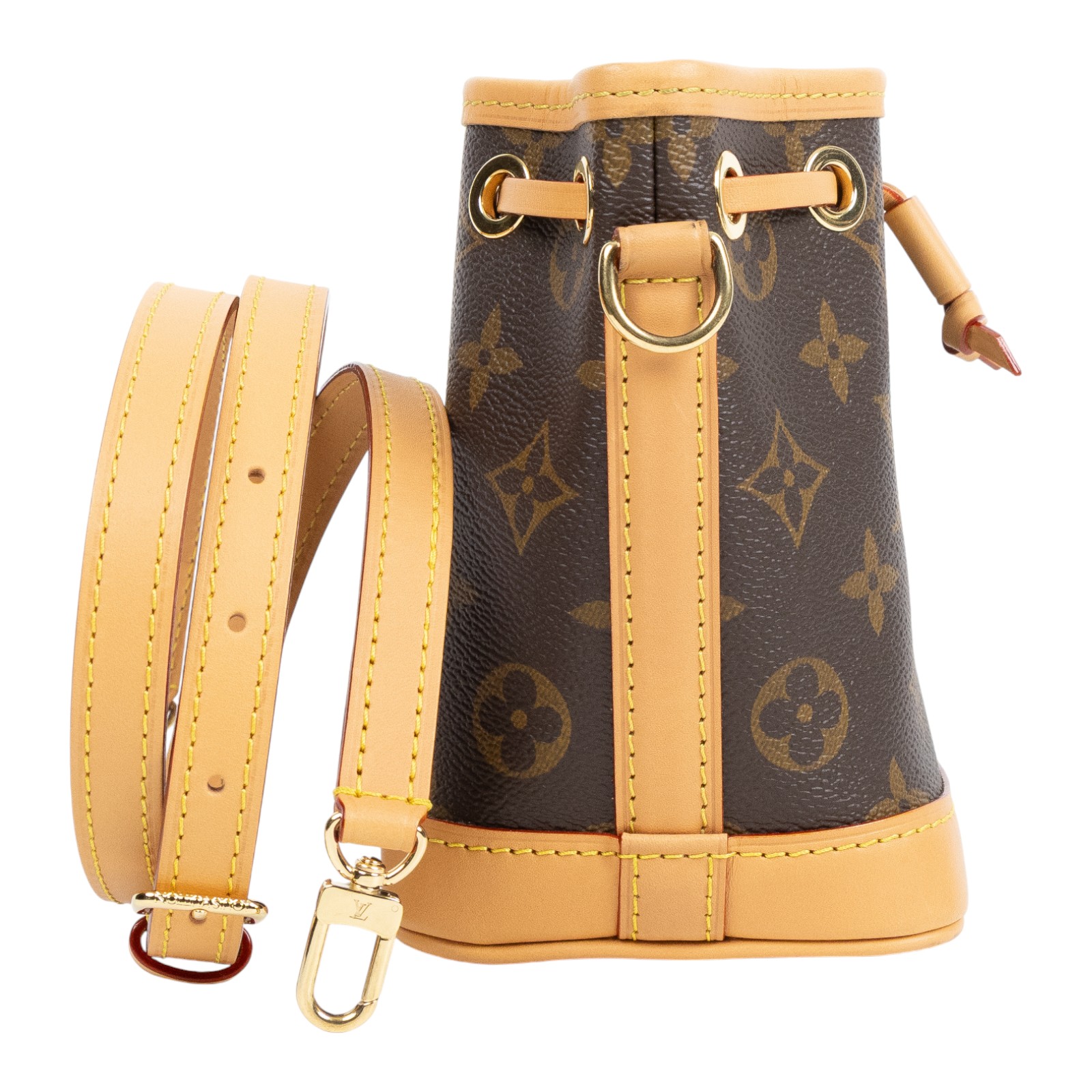 路易威登 LOUIS VUITTON Nano Noé 原花 束口水桶包 M81266 晶片款 原花NANO NOE 原廠盒子/防塵袋/背帶2