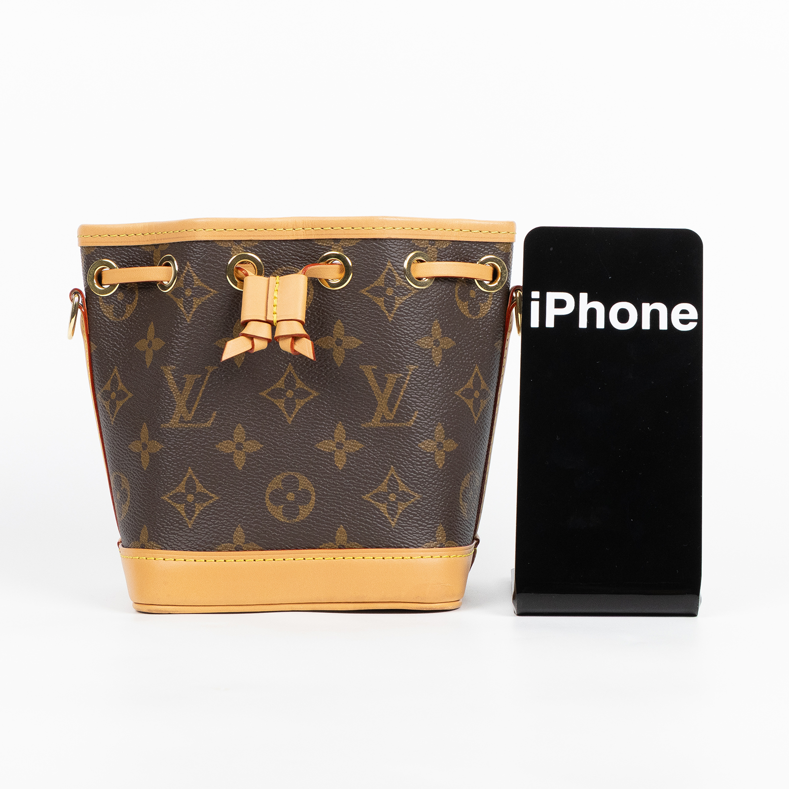 路易威登 LOUIS VUITTON Nano Noé 原花 束口水桶包 M81266 晶片款 原花NANO NOE 原廠盒子/防塵袋/背帶2