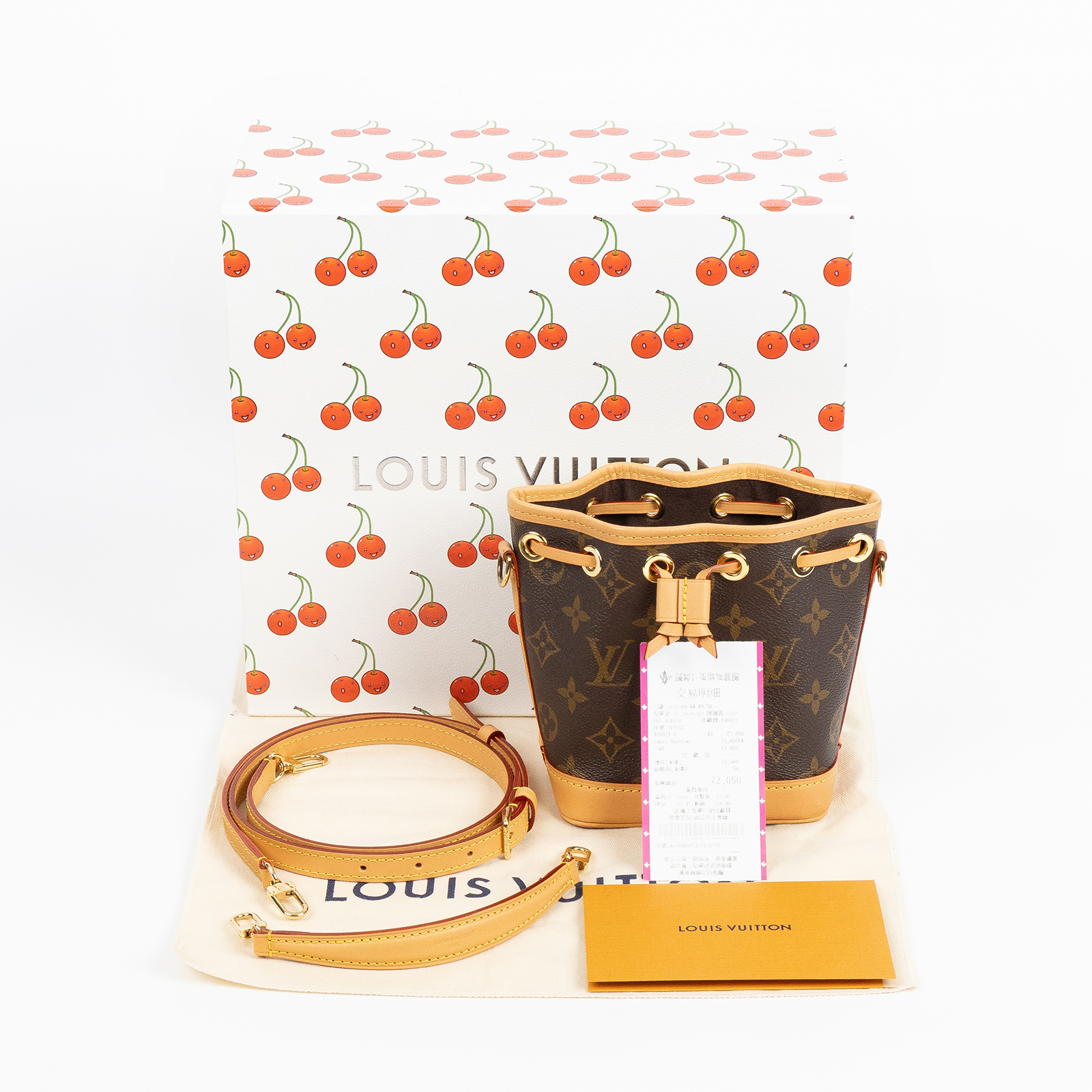 路易威登 LOUIS VUITTON Nano Noé 原花 束口水桶包 M81266 晶片款 原花NANO NOE 原廠盒子/防塵袋/背帶2