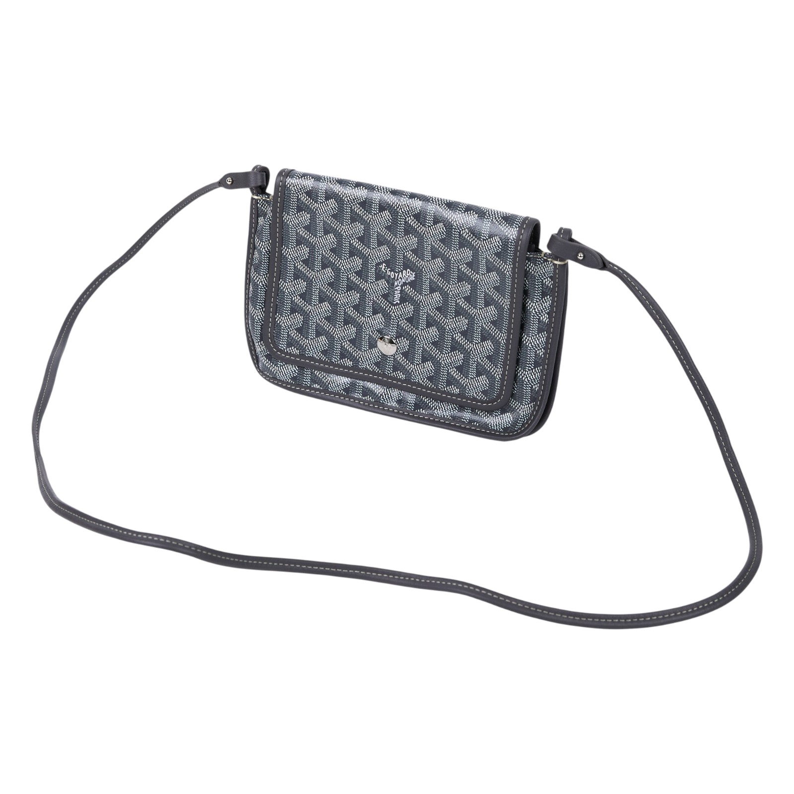 高雅德 GOYARD Plumet Pocket Wallet 肩背 隨身錢包 PLUMETPMLTY 灰PLUMET 防塵袋